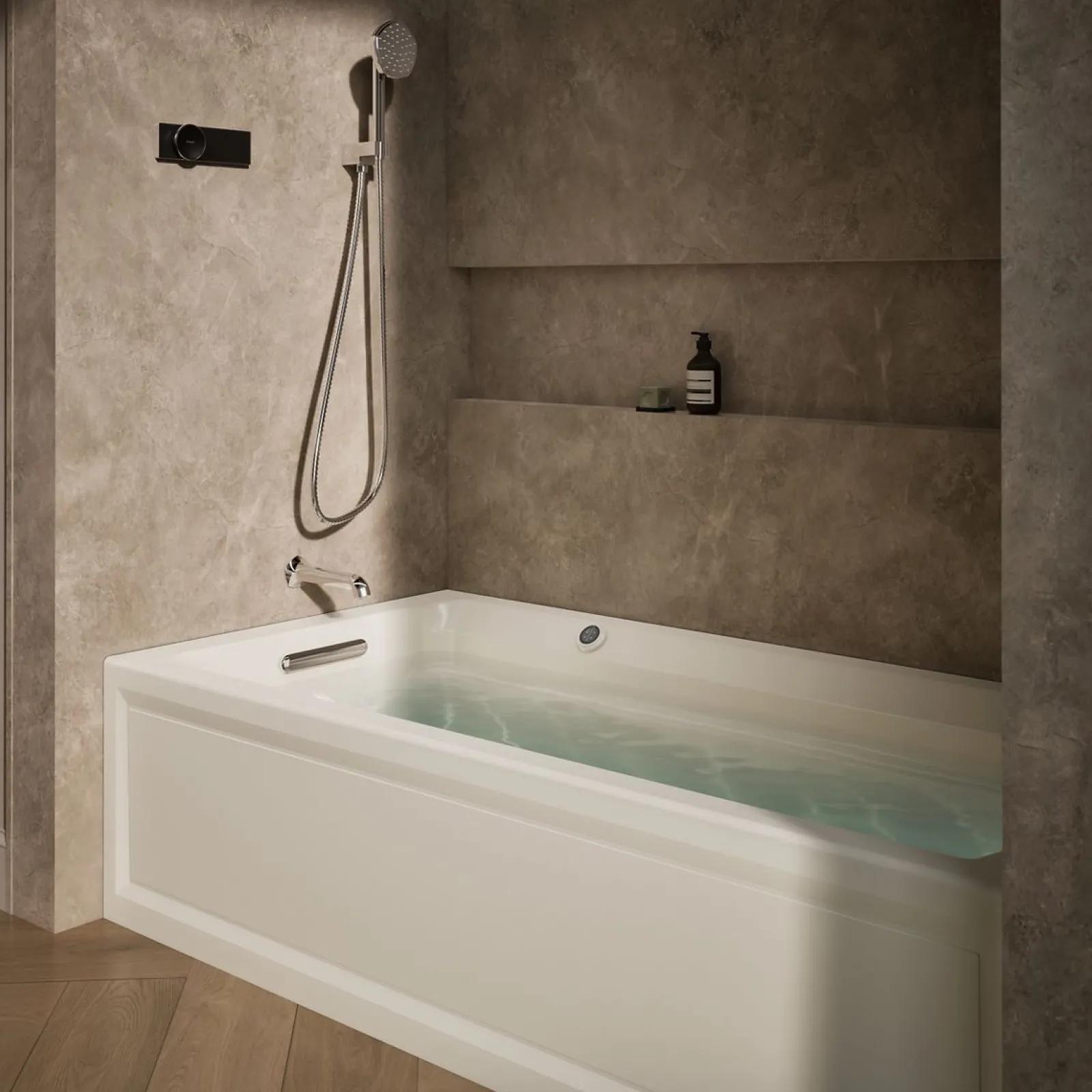 72" x 36" alcove Heated BubbleMassage™ air bath with Bask® heated surface, left drain^Kohler Clearance