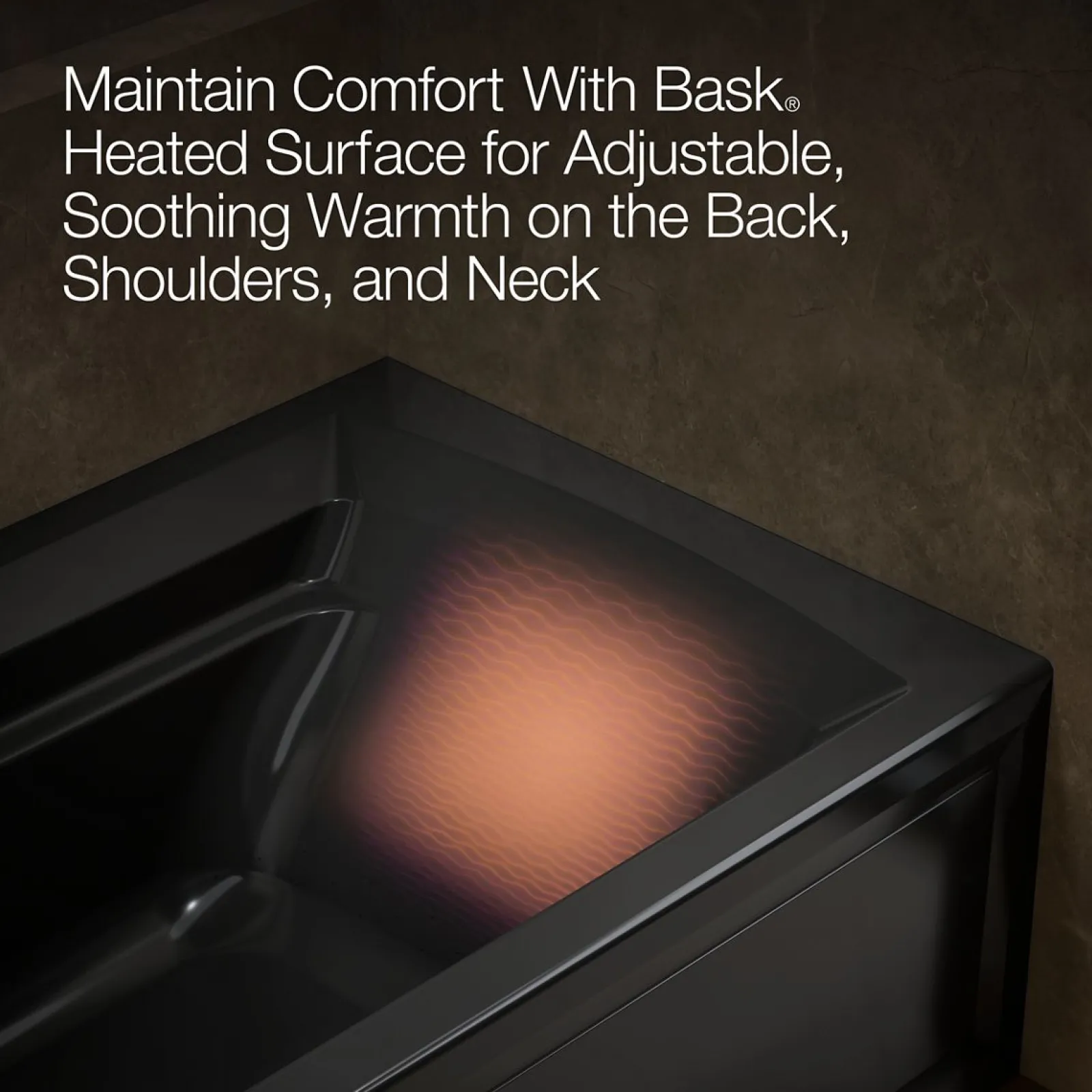 72" x 36" alcove Heated BubbleMassage™ air bath with Bask® heated surface, left drain^Kohler Clearance