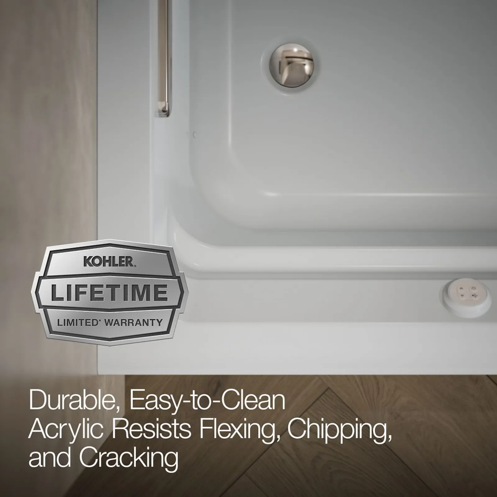 72" x 36" alcove Heated BubbleMassage™ air bath with Bask® heated surface, left drain^Kohler Clearance