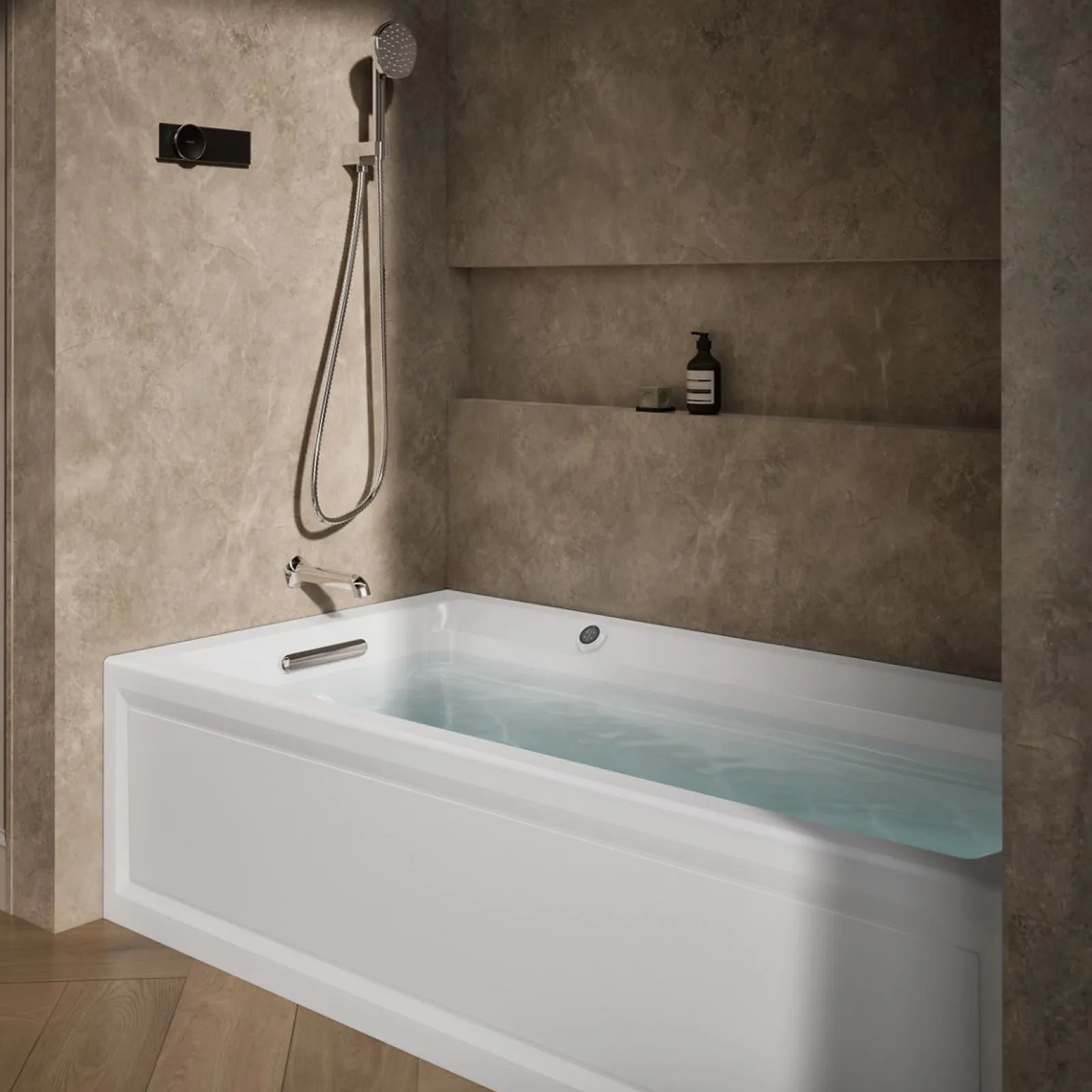 72" x 36" alcove Heated BubbleMassage™ air bath with Bask® heated surface, left drain^Kohler Clearance