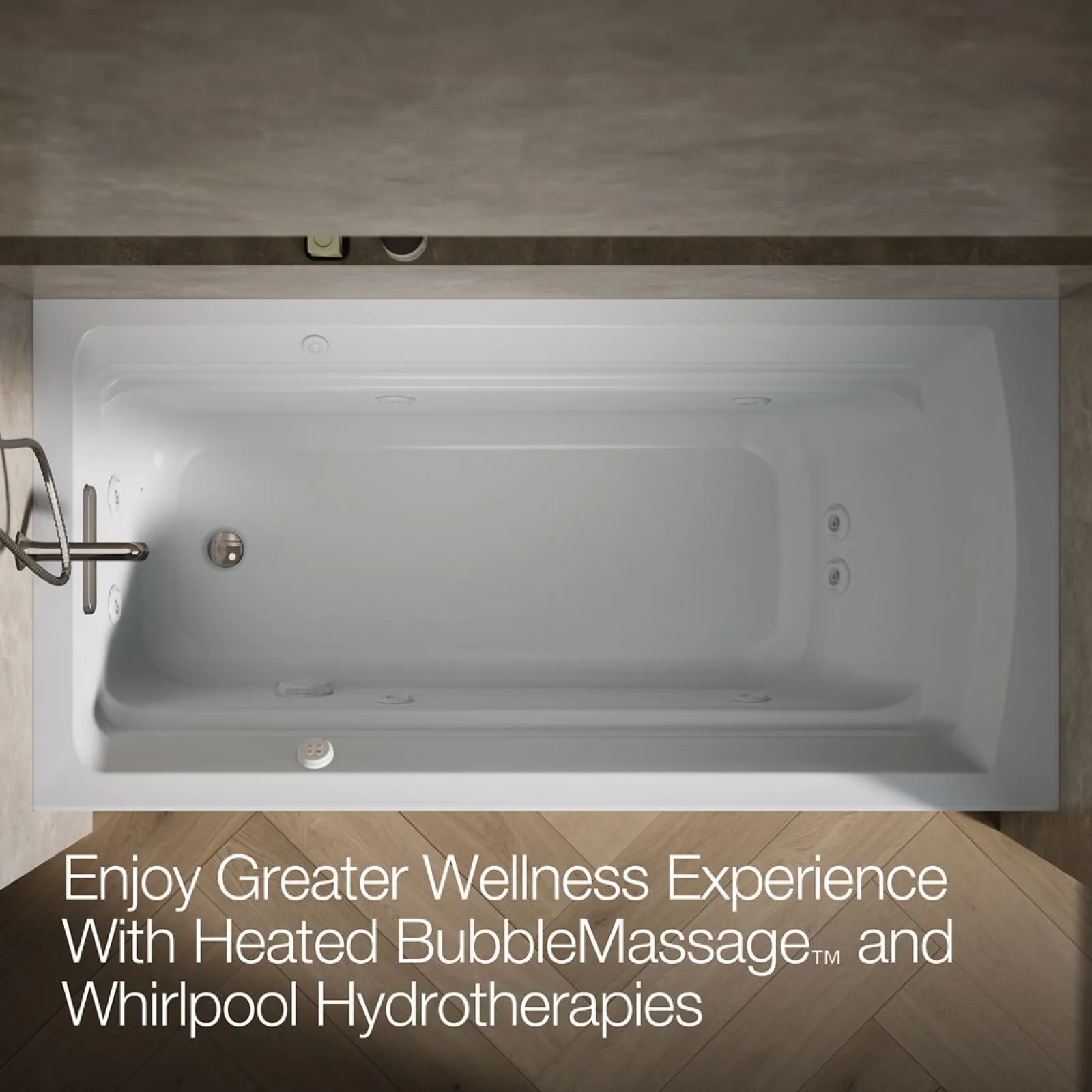72" x 36" alcove Heated BubbleMassage™ air bath and whirlpool, left drain^Kohler Discount