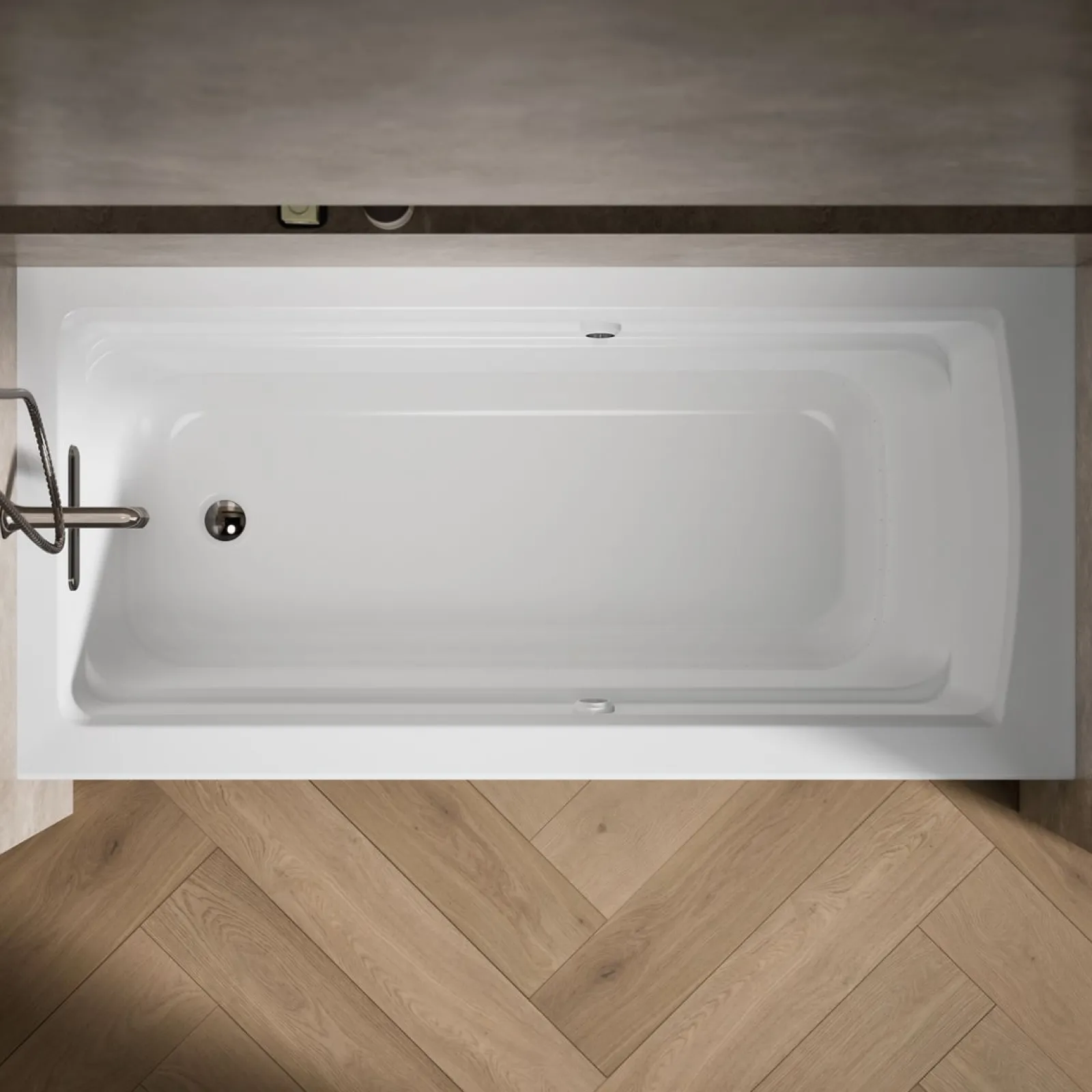 66" x 32" alcove Heated BubbleMassage™ air bath with Bask® heated surface, left drain^Kohler Online
