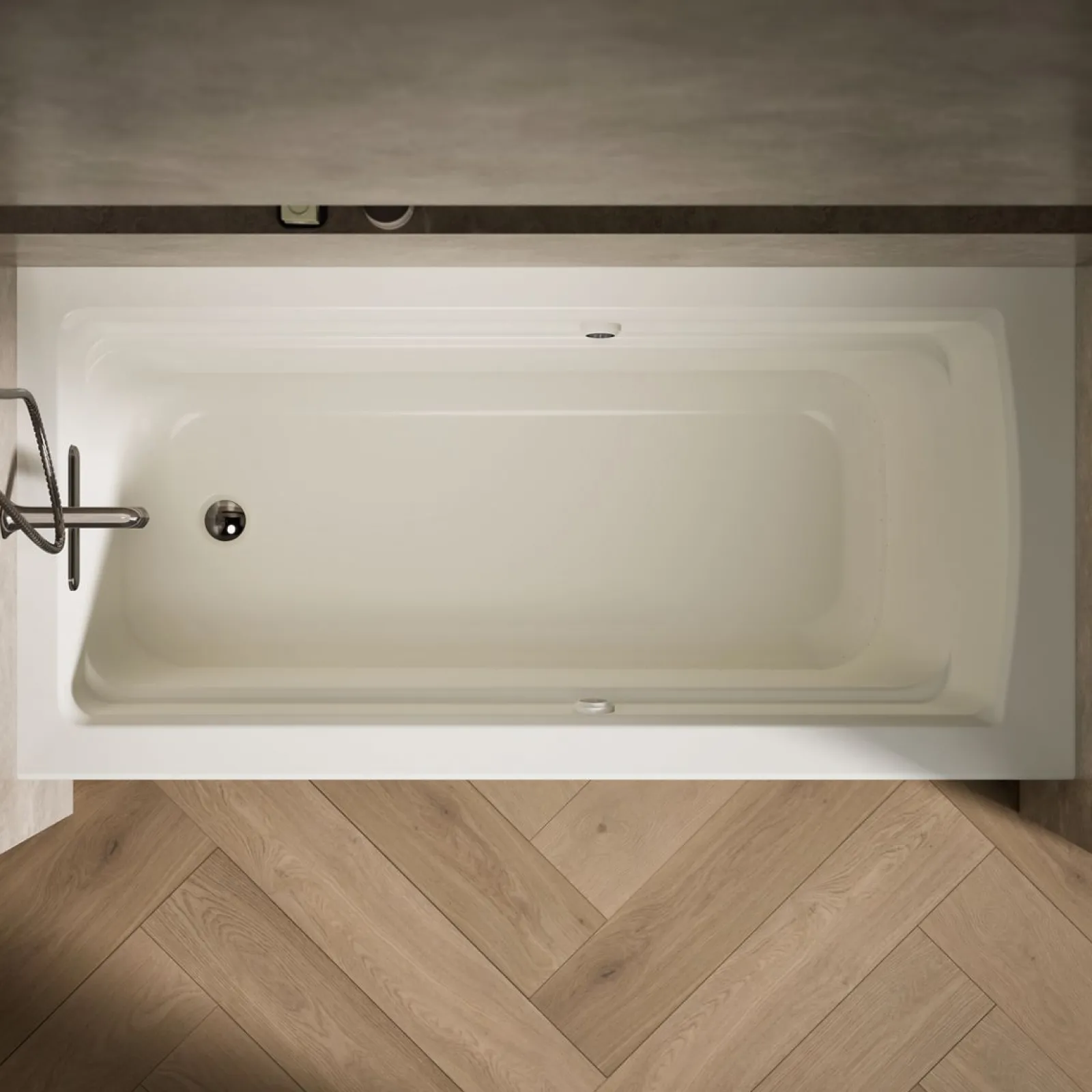 66" x 32" alcove Heated BubbleMassage™ air bath with Bask® heated surface, left drain^Kohler Online