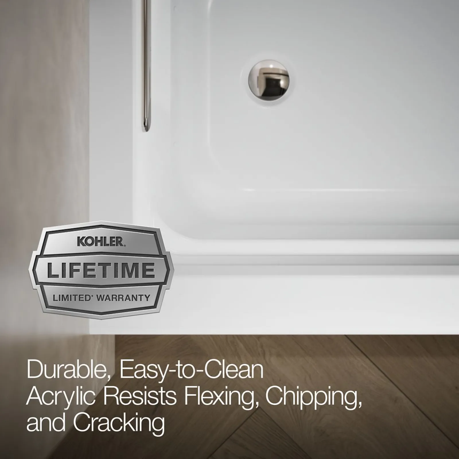 66" x 32" alcove Heated BubbleMassage™ air bath with Bask® heated surface, left drain^Kohler Online