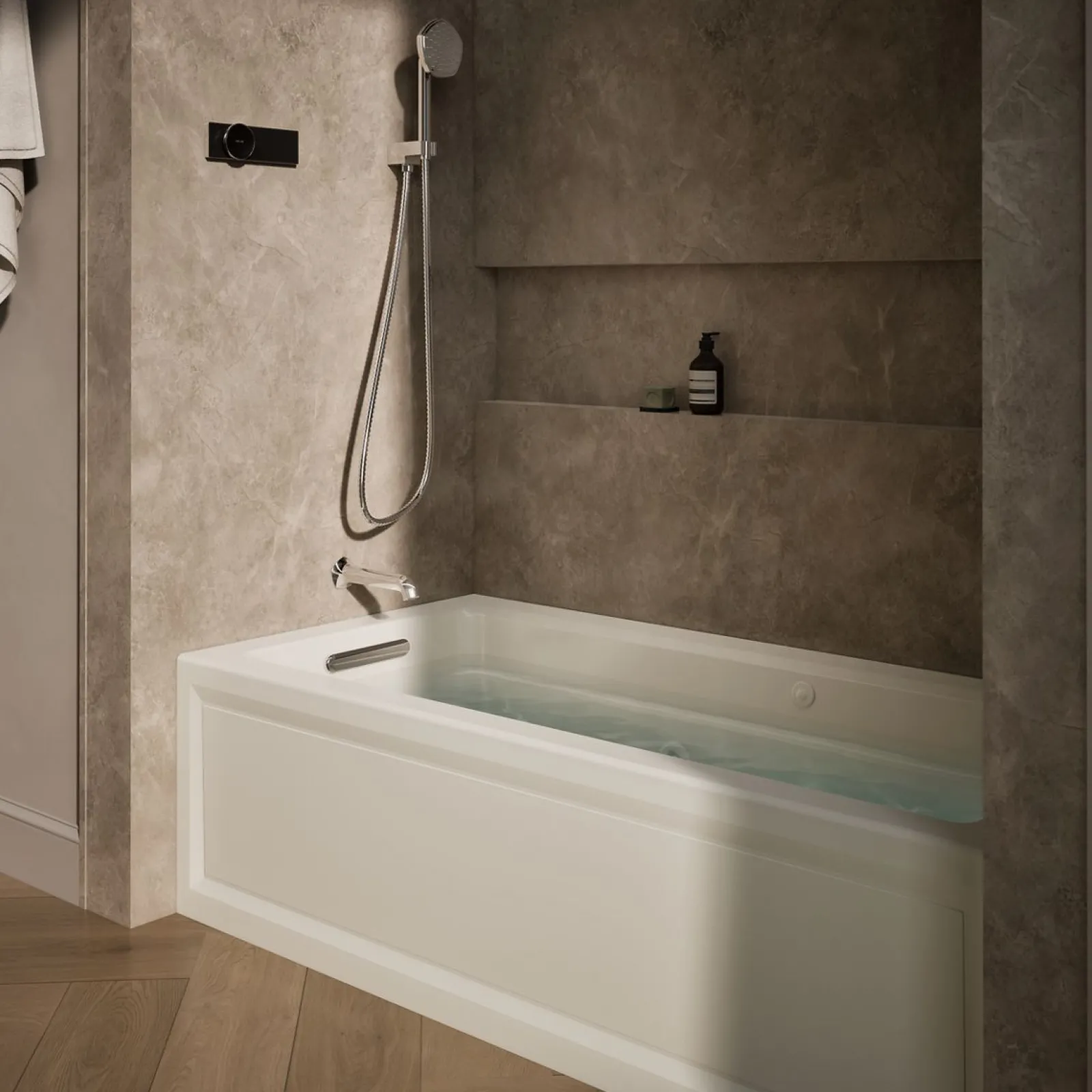 66" x 32" alcove Heated BubbleMassage™ air bath and whirlpool, left drain^Kohler Outlet