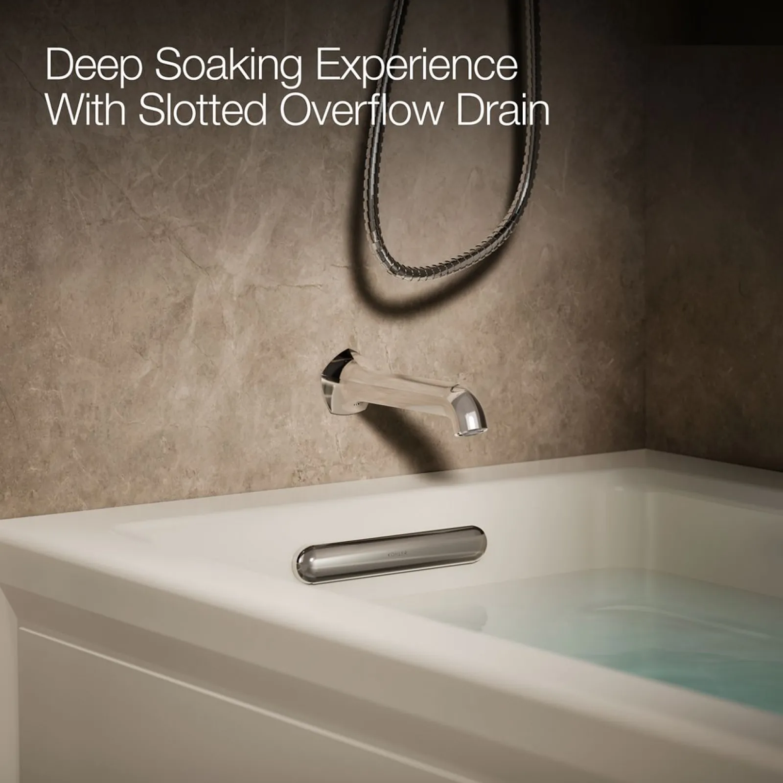 66" x 32" alcove Heated BubbleMassage™ air bath and whirlpool, left drain^Kohler Outlet