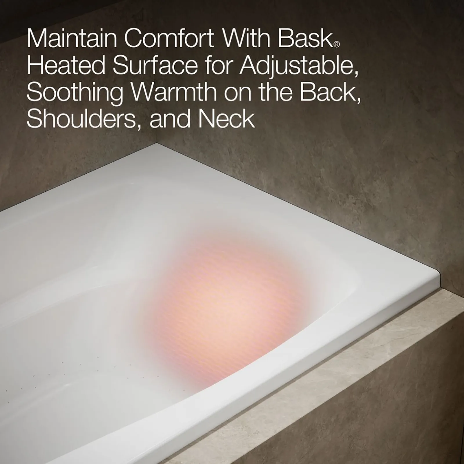 66" x 36" alcove Heated BubbleMassage™ air bath with Bask® heated surface, left drain^Kohler Clearance