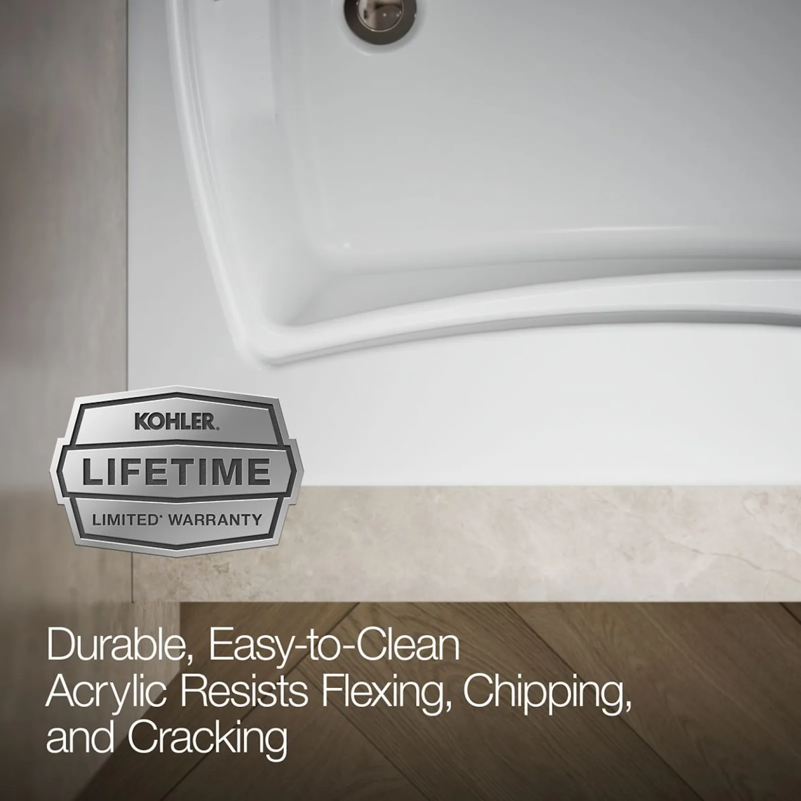 66" x 36" alcove Heated BubbleMassage™ air bath with Bask® heated surface, left drain^Kohler Clearance