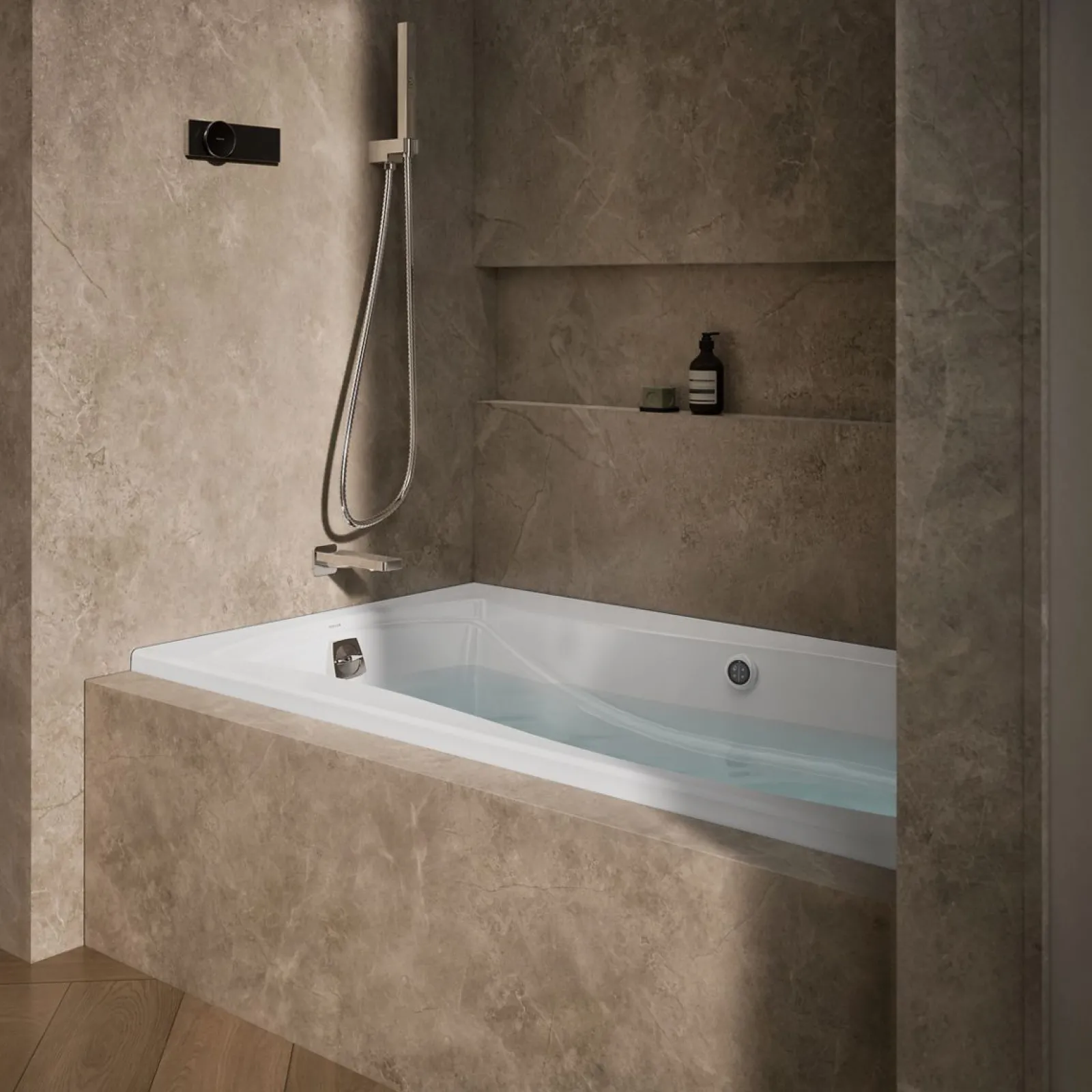 66" x 36" alcove Heated BubbleMassage™ air bath with Bask® heated surface, left drain^Kohler Clearance