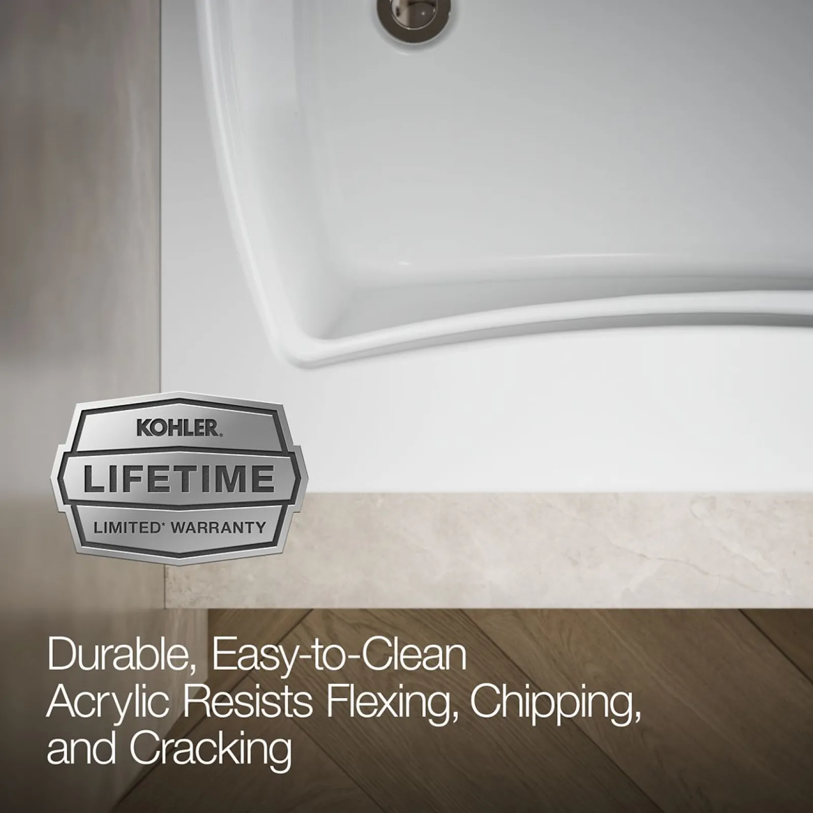 60" x 36" alcove Heated BubbleMassage™ air bath with Bask® heated surface, left drain^Kohler Outlet
