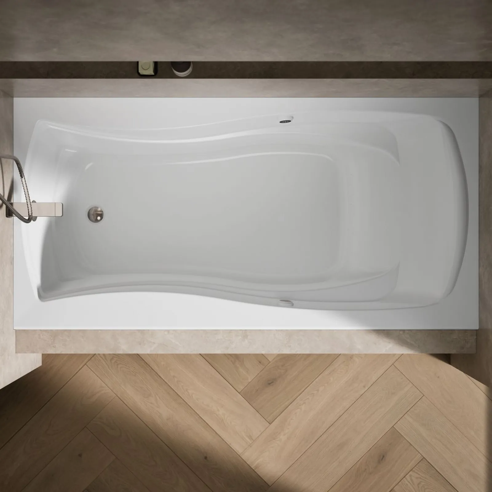 72" x 36" alcove Heated BubbleMassage™ air bath with Bask® heated surface, left drain^Kohler New
