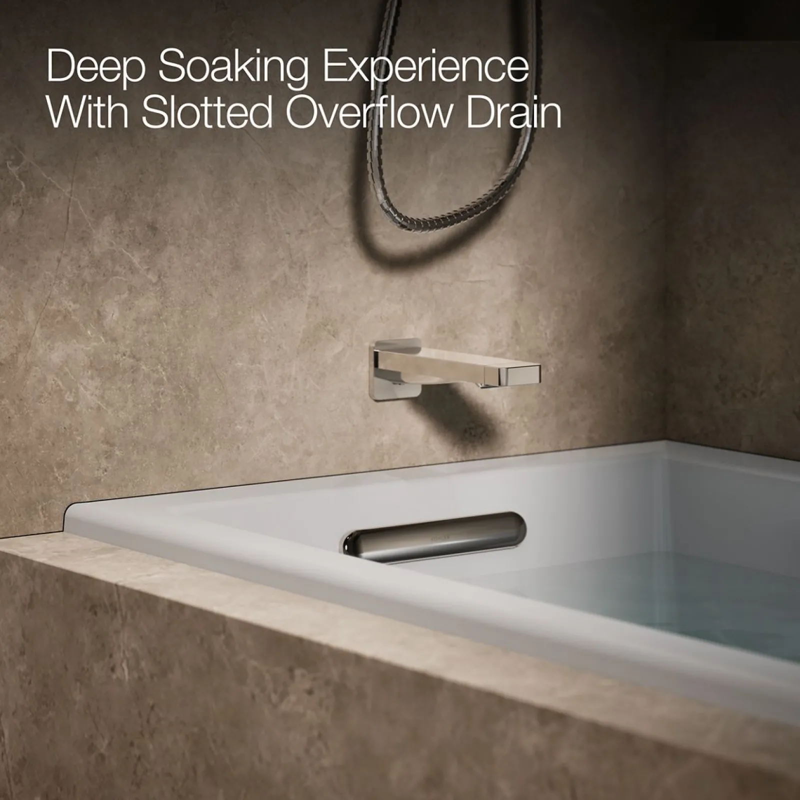 60" x 30" alcove Heated BubbleMassage™ air bath with Bask®, left drain^Kohler Best