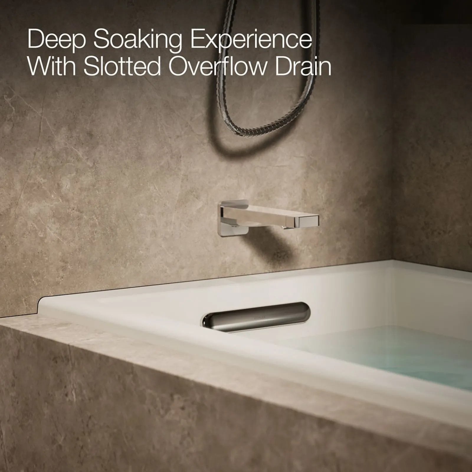 60" x 30" alcove Heated BubbleMassage™ air bath with Bask®, left drain^Kohler Best