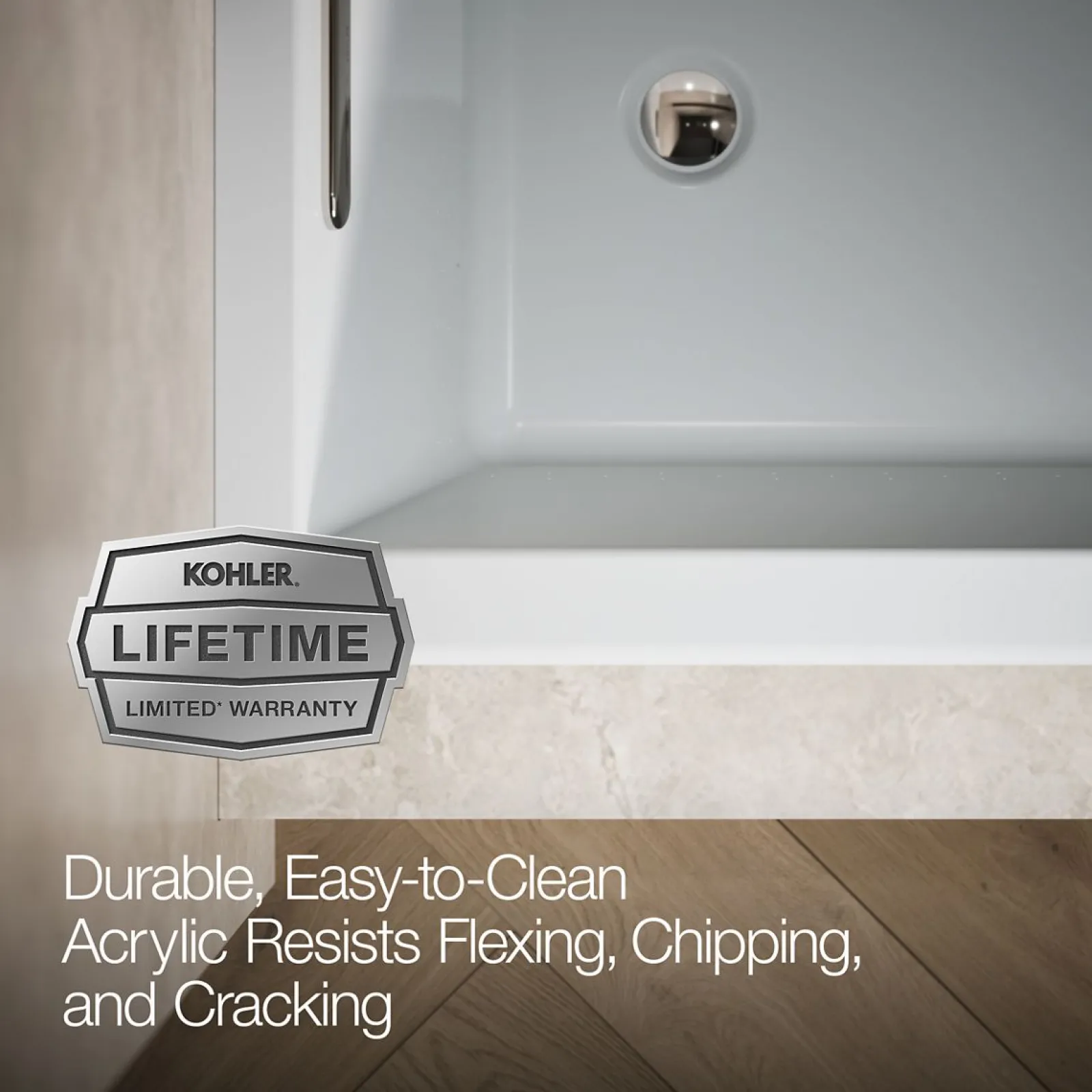 60" x 30" alcove Heated BubbleMassage™ air bath with Bask®, left drain^Kohler Best