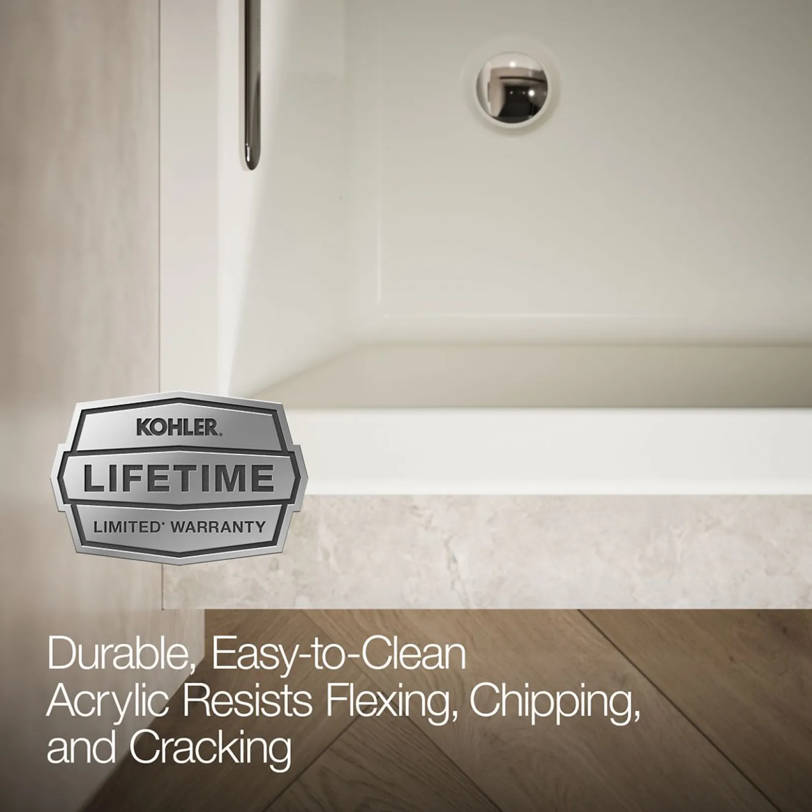 60" x 30" alcove Heated BubbleMassage™ air bath with Bask®, left drain^Kohler Best