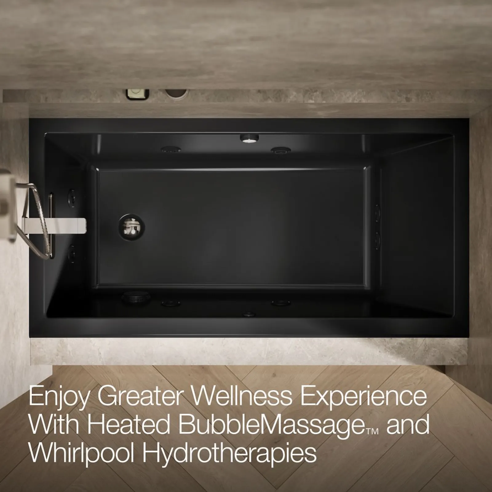 60" x 30" alcove Heated BubbleMassage™ air bath with whirlpool, left drain^Kohler Discount