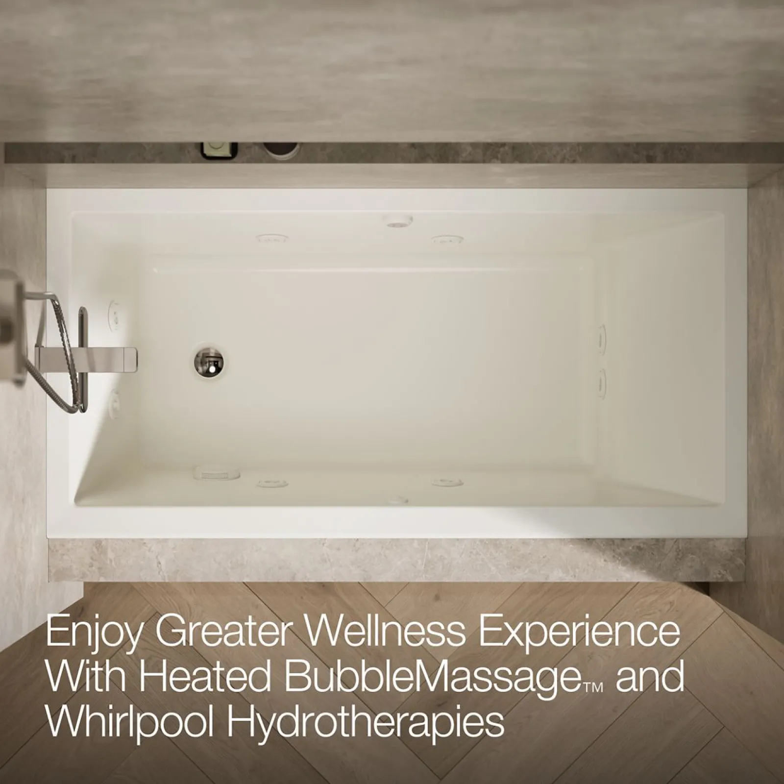 60" x 30" alcove Heated BubbleMassage™ air bath with whirlpool, left drain^Kohler Discount