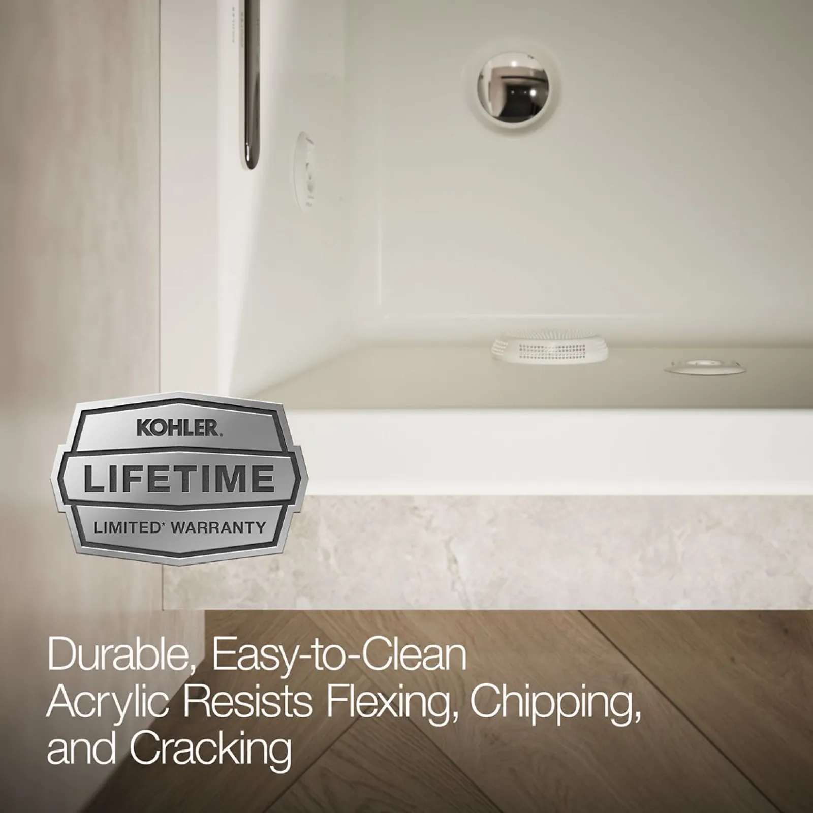 60" x 30" alcove Heated BubbleMassage™ air bath with whirlpool, left drain^Kohler Discount