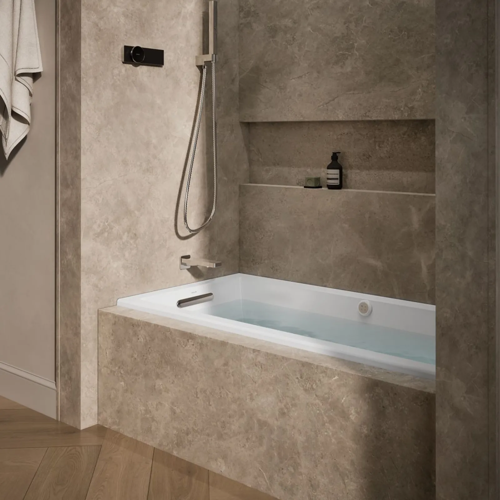 60" x 30" alcove Heated BubbleMassage™ air bath with whirlpool, left drain^Kohler Discount