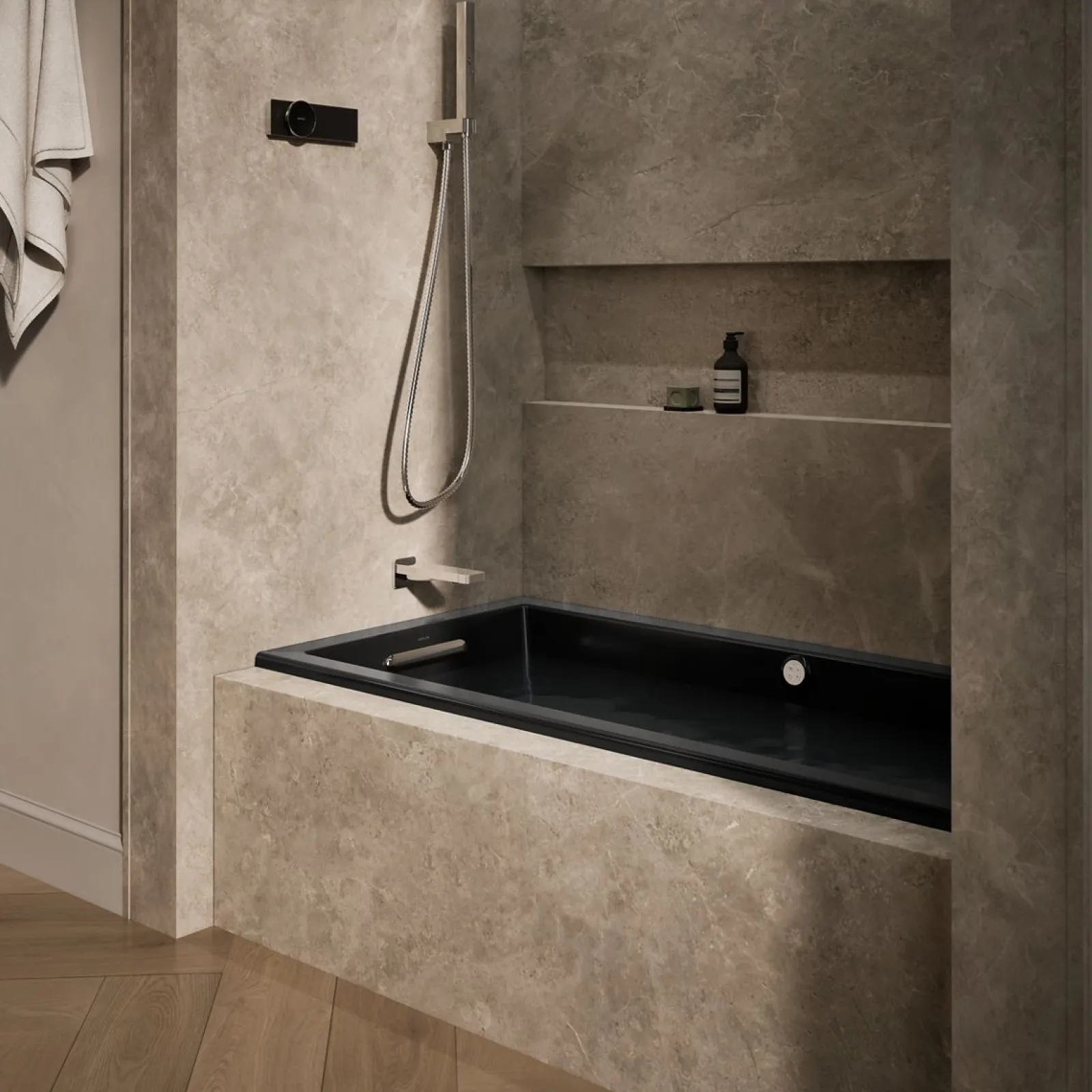 60" x 30" alcove Heated BubbleMassage™ air bath with whirlpool, left drain^Kohler Discount