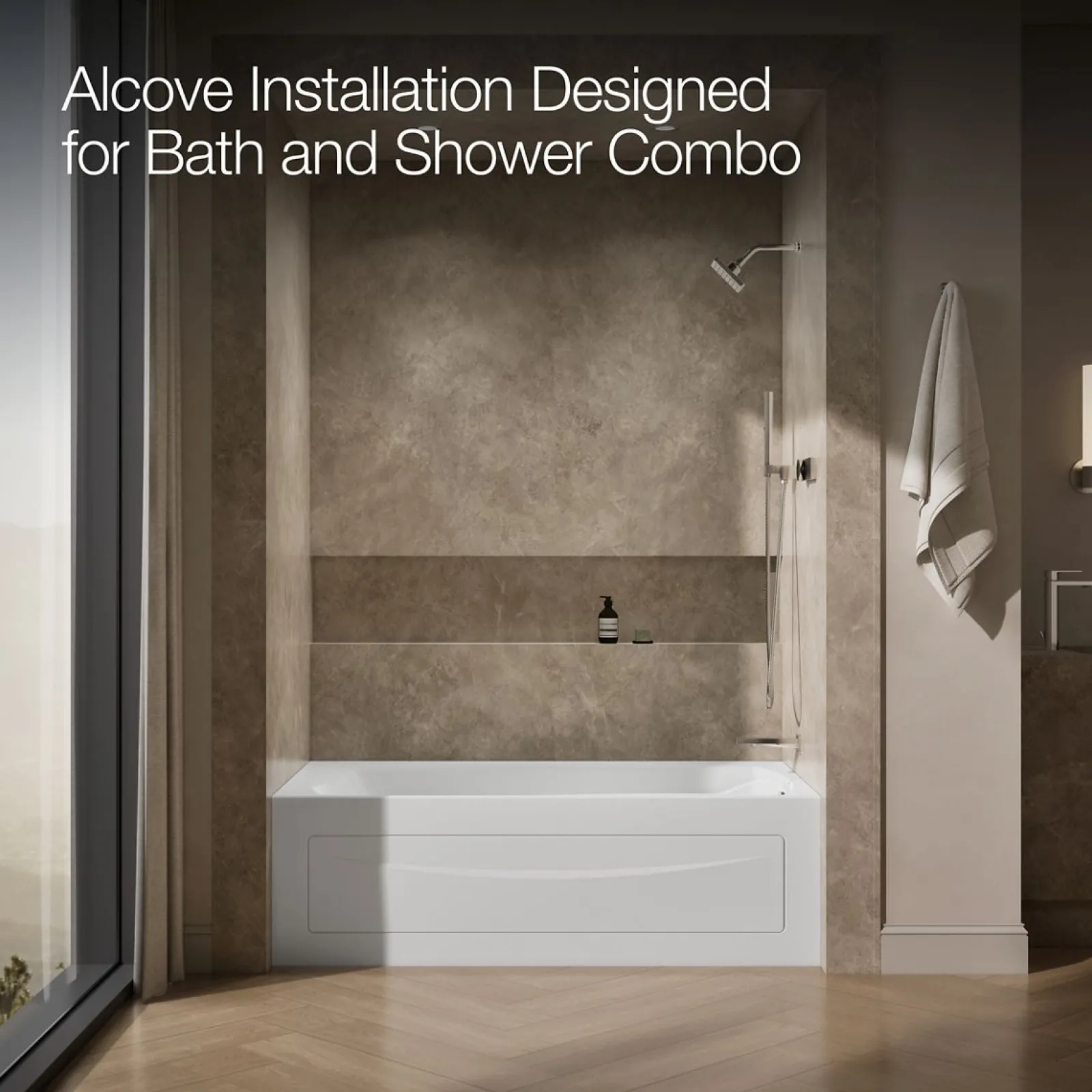 66" x 36" alcove Heated BubbleMassage™ air bath, right drain^Kohler Outlet