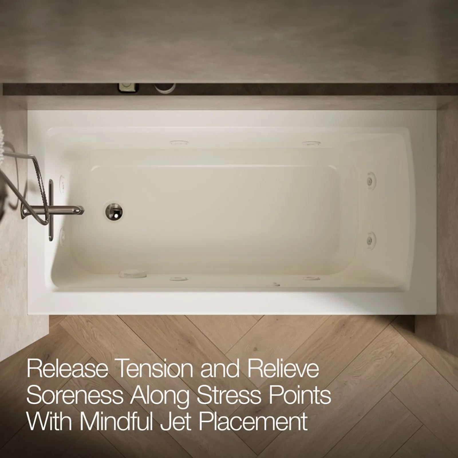 60" x 30" alcove heated whirlpool bath, left drain^Kohler Outlet