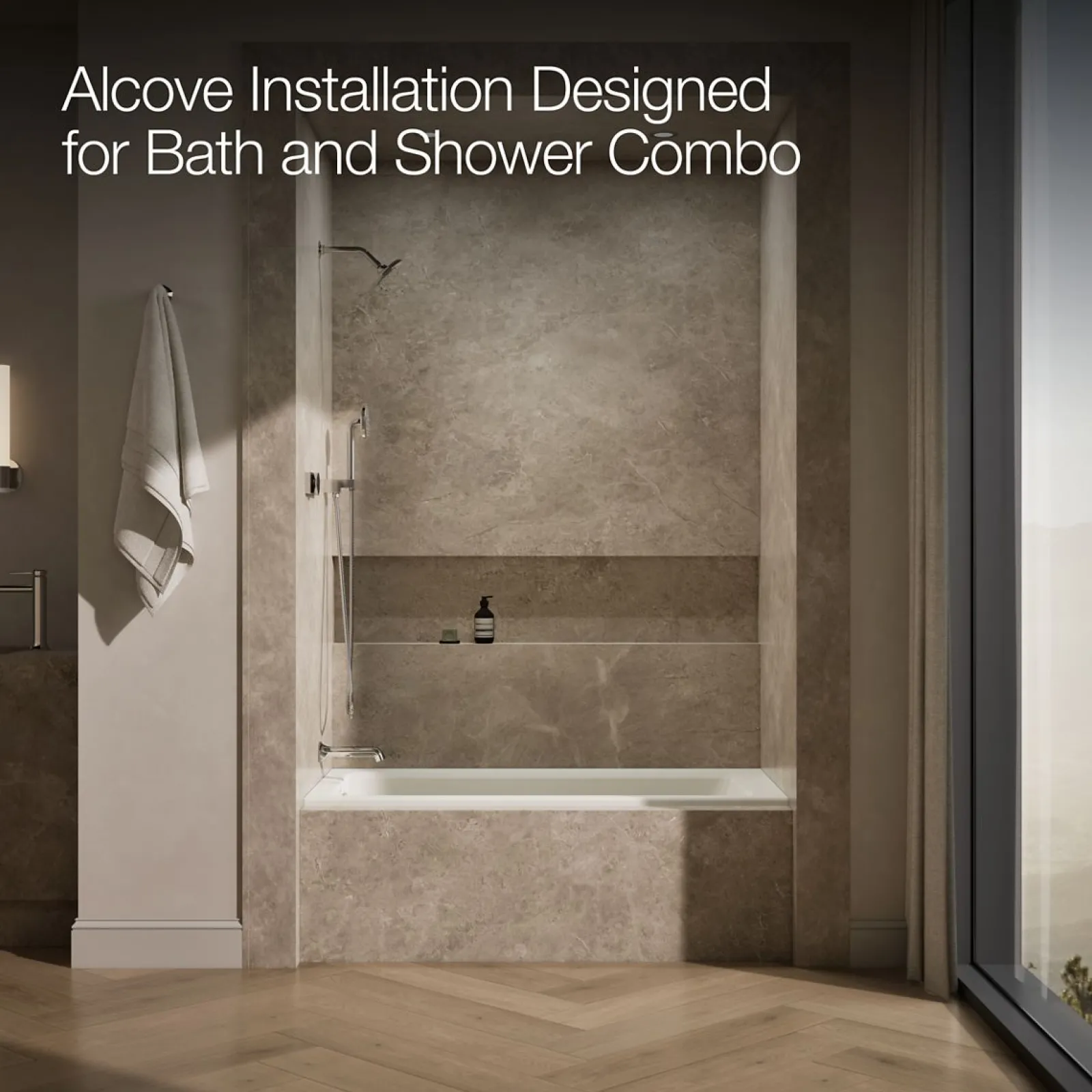 60" x 30" alcove heated whirlpool bath, left drain^Kohler Clearance