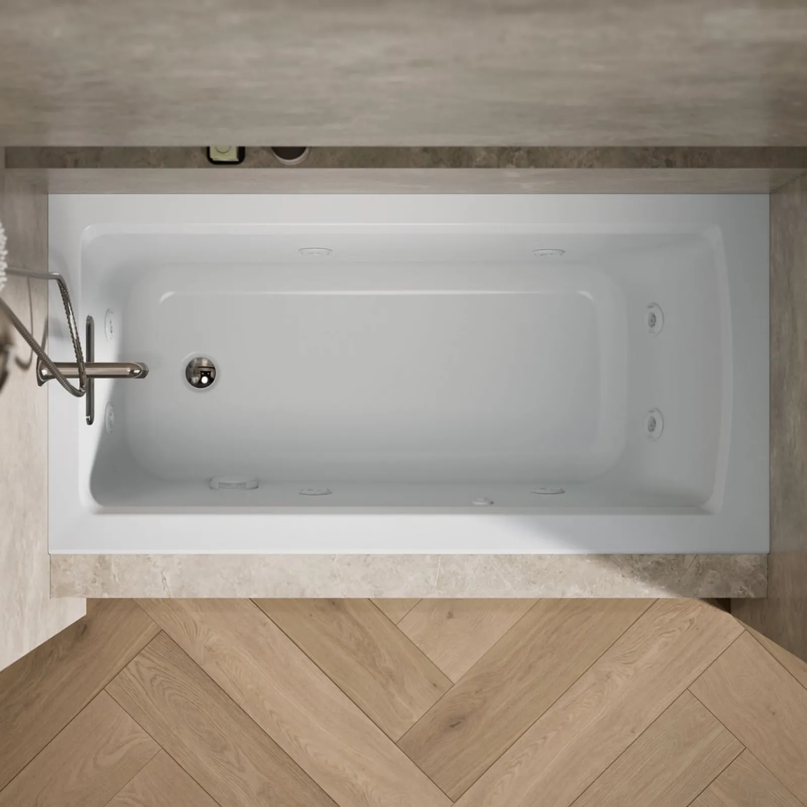 60" x 30" alcove heated whirlpool bath, left drain^Kohler Clearance