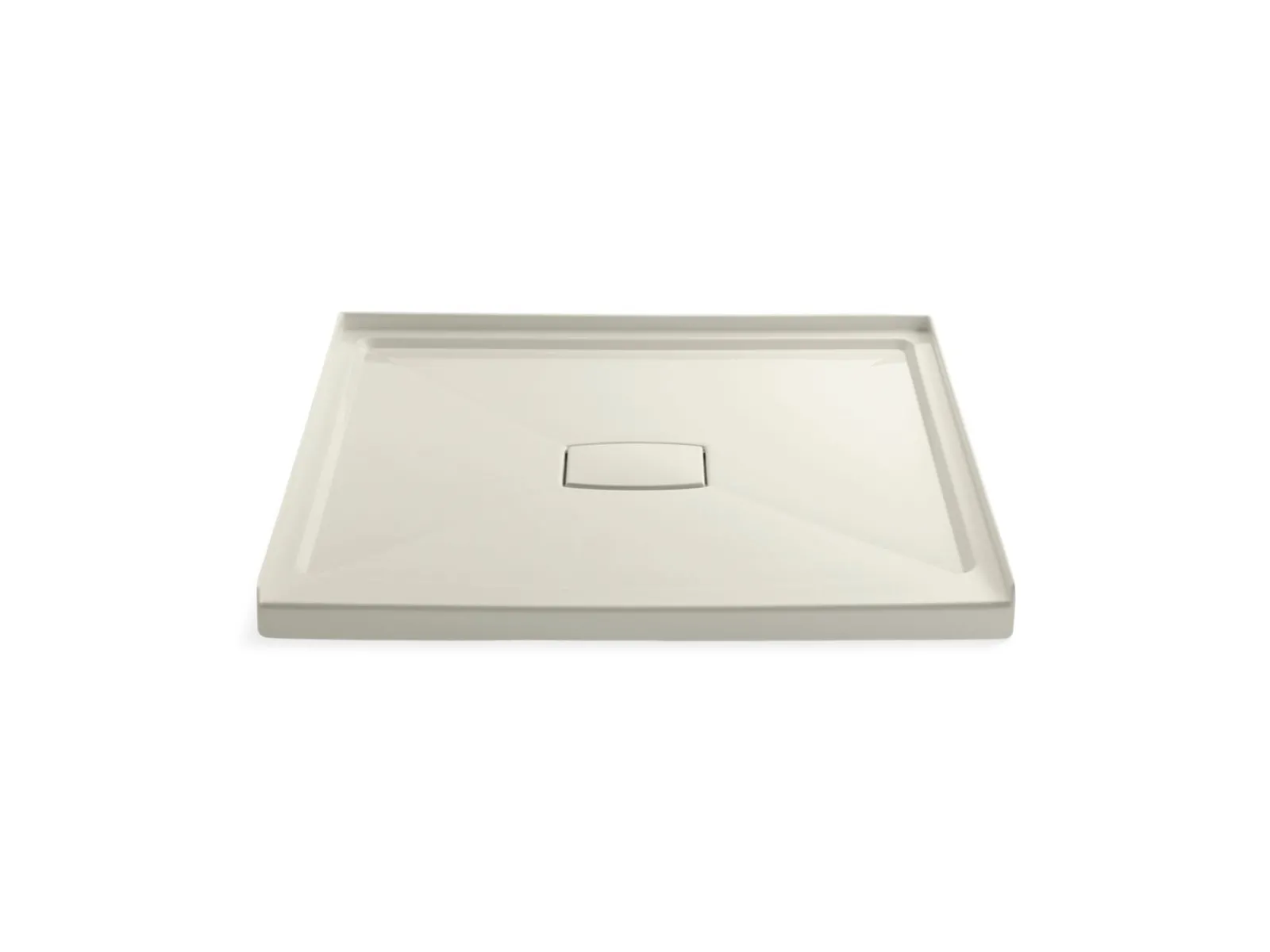 48" x 48" alcove shower base, center drain^Kohler