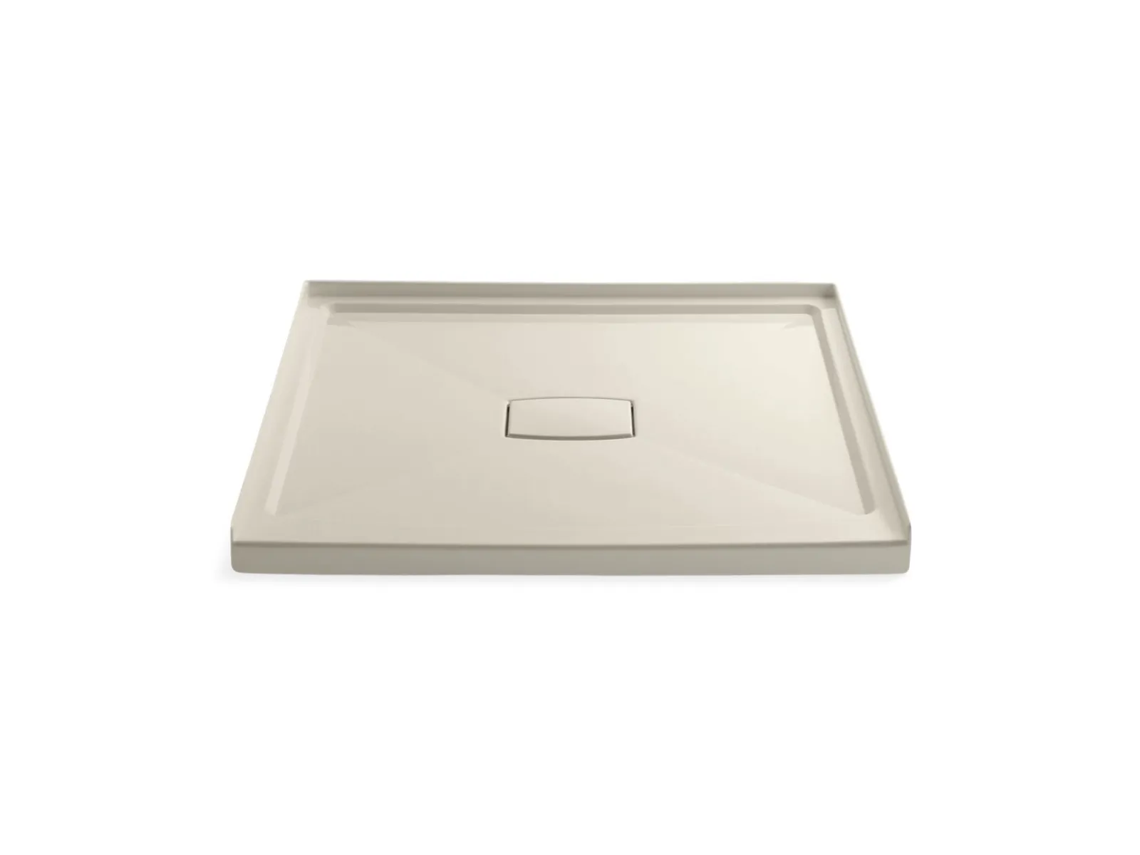 48" x 48" alcove shower base, center drain^Kohler