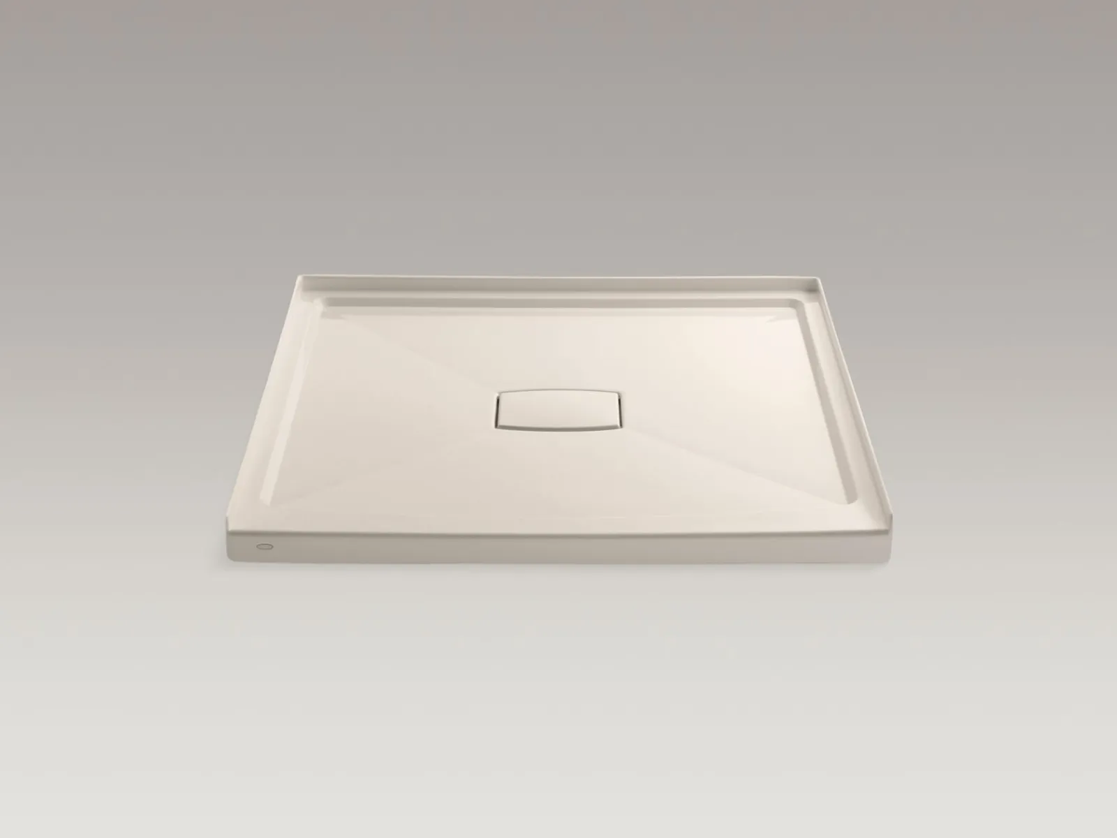 48" x 48" alcove shower base, center drain^Kohler