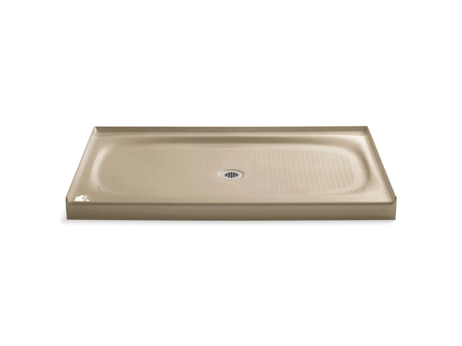 60" x 36" alcove shower base, center drain^Kohler Hot