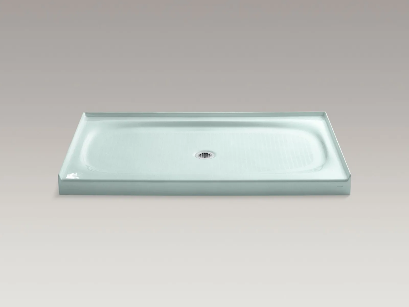 60" x 36" alcove shower base, center drain^Kohler Hot