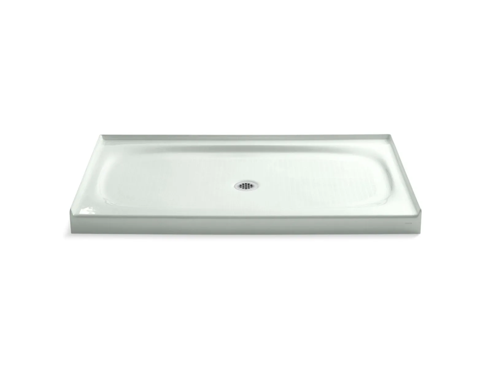 60" x 36" alcove shower base, center drain^Kohler Hot