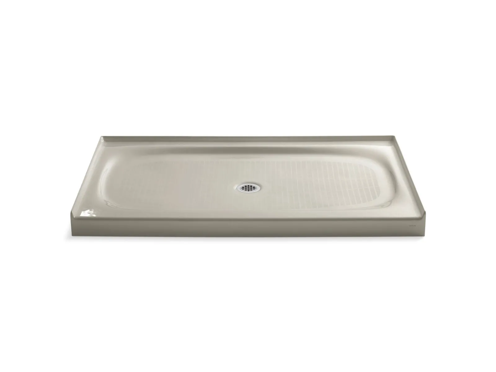 60" x 36" alcove shower base, center drain^Kohler Hot