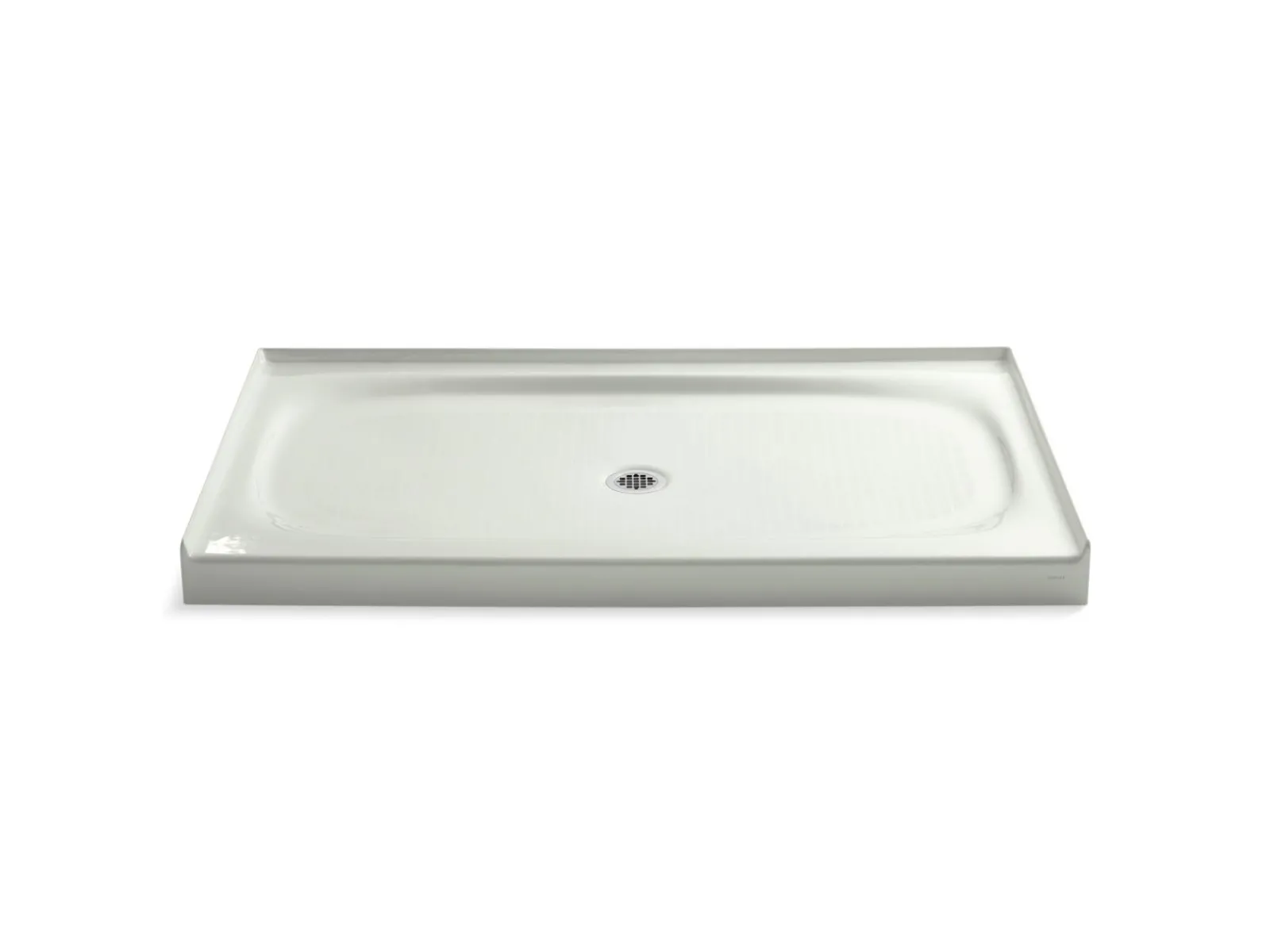 60" x 36" alcove shower base, center drain^Kohler Hot