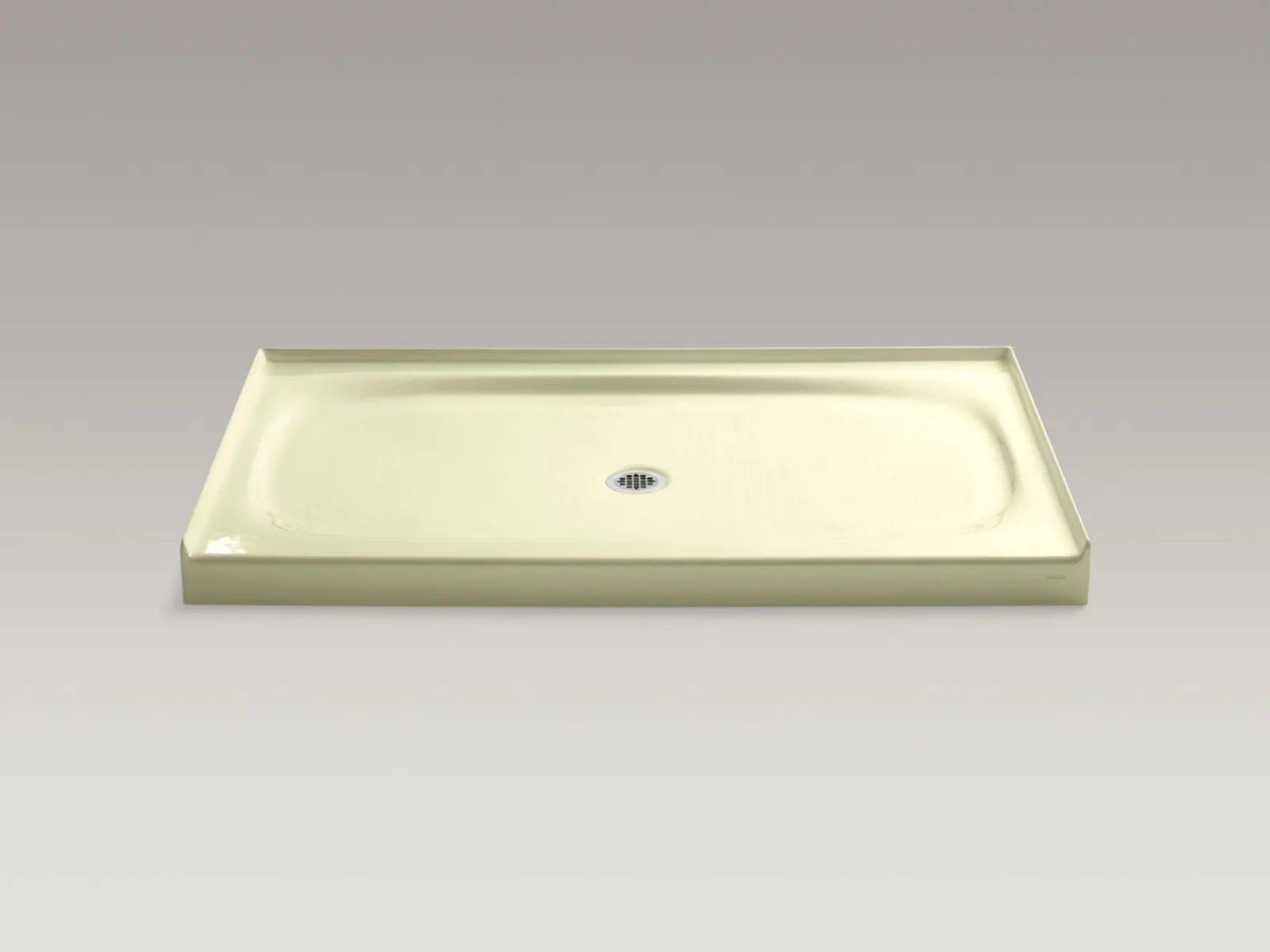 60" x 36" alcove shower base, center drain^Kohler Hot