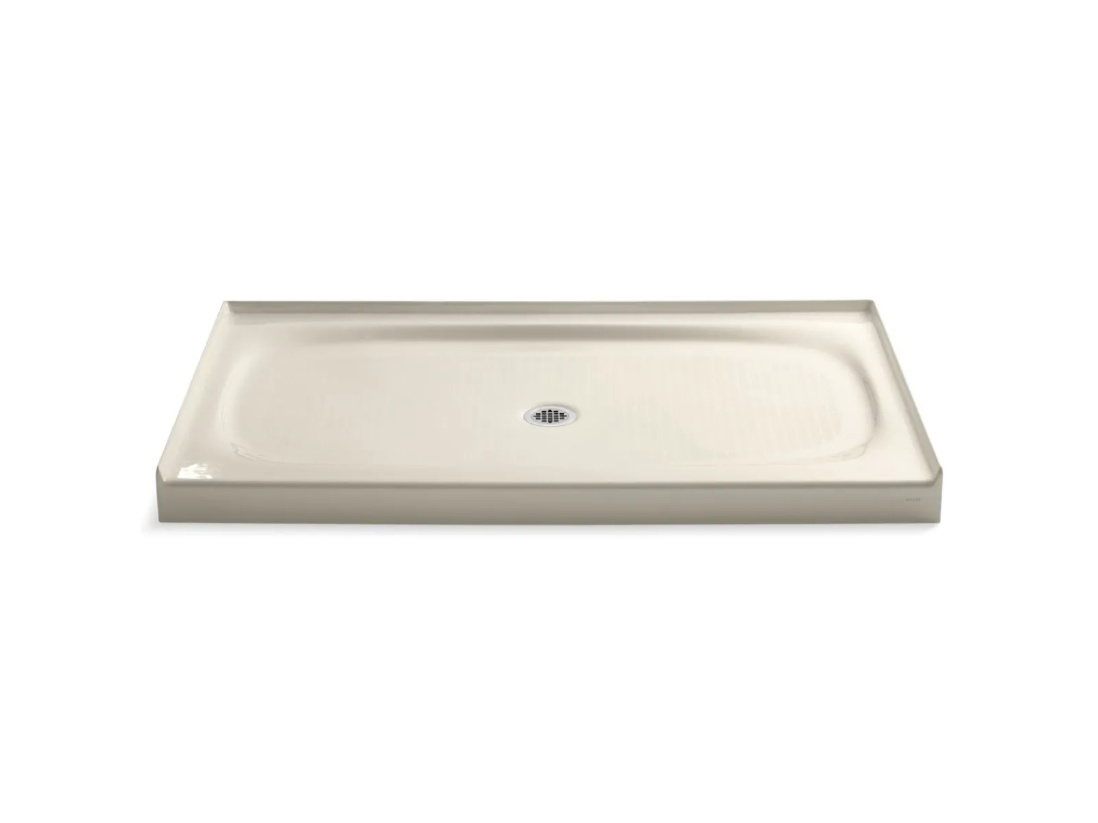 60" x 36" alcove shower base, center drain^Kohler Hot