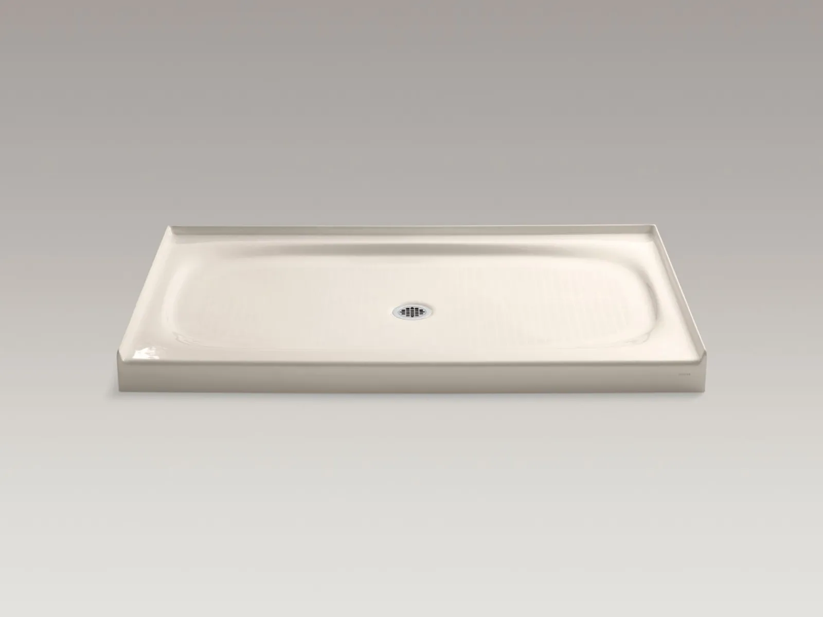 60" x 36" alcove shower base, center drain^Kohler Hot