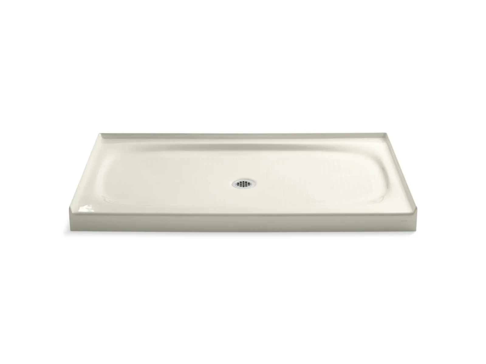 60" x 36" alcove shower base, center drain^Kohler Hot