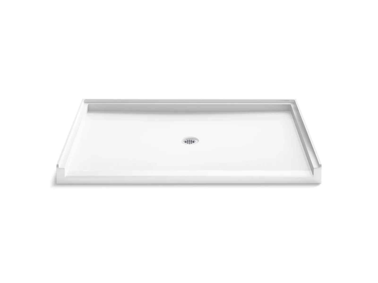 62" x 42" alcove shower base, center drain^Kohler