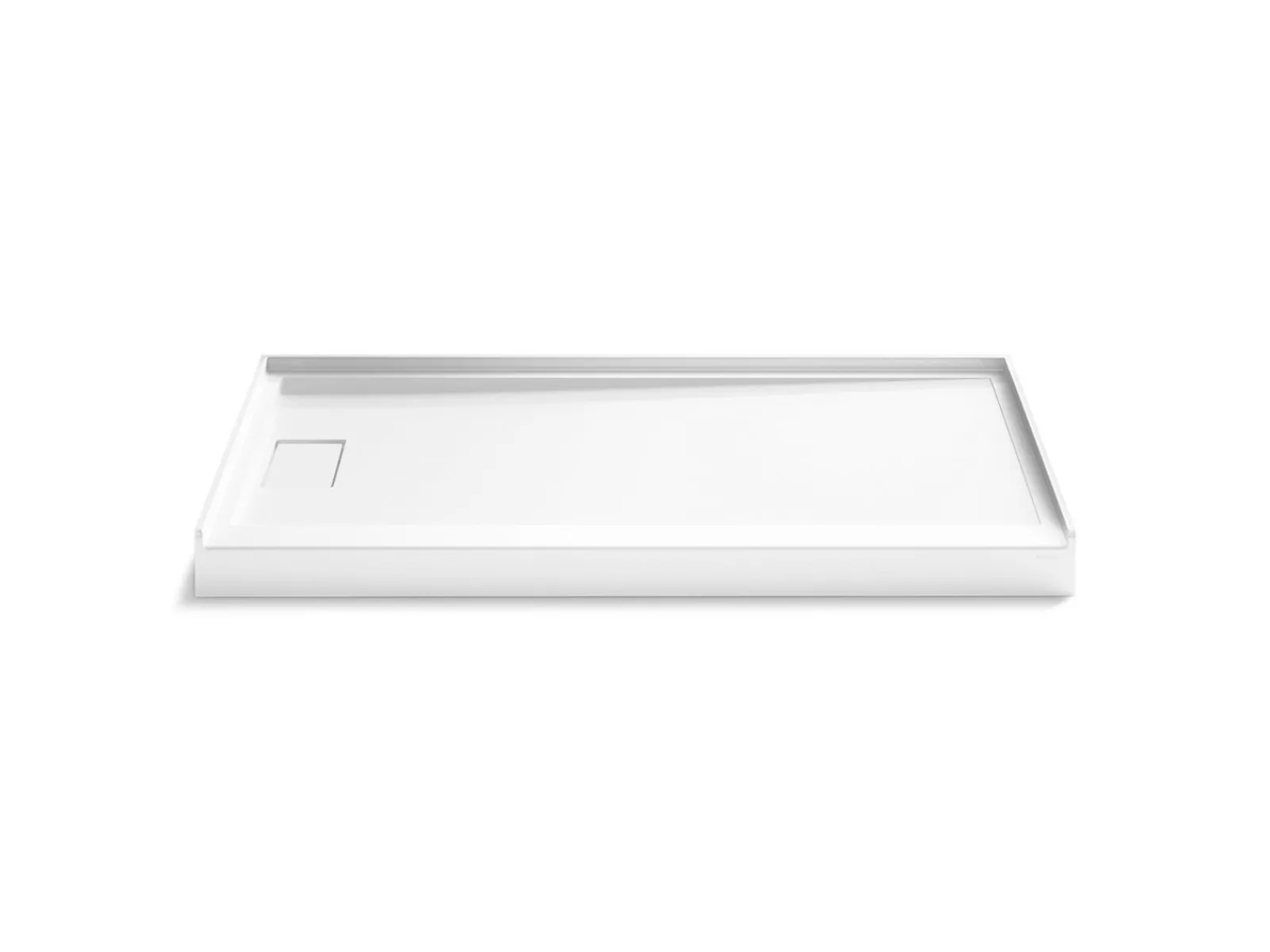 60" x 32" alcove shower base, left drain^Kohler Hot