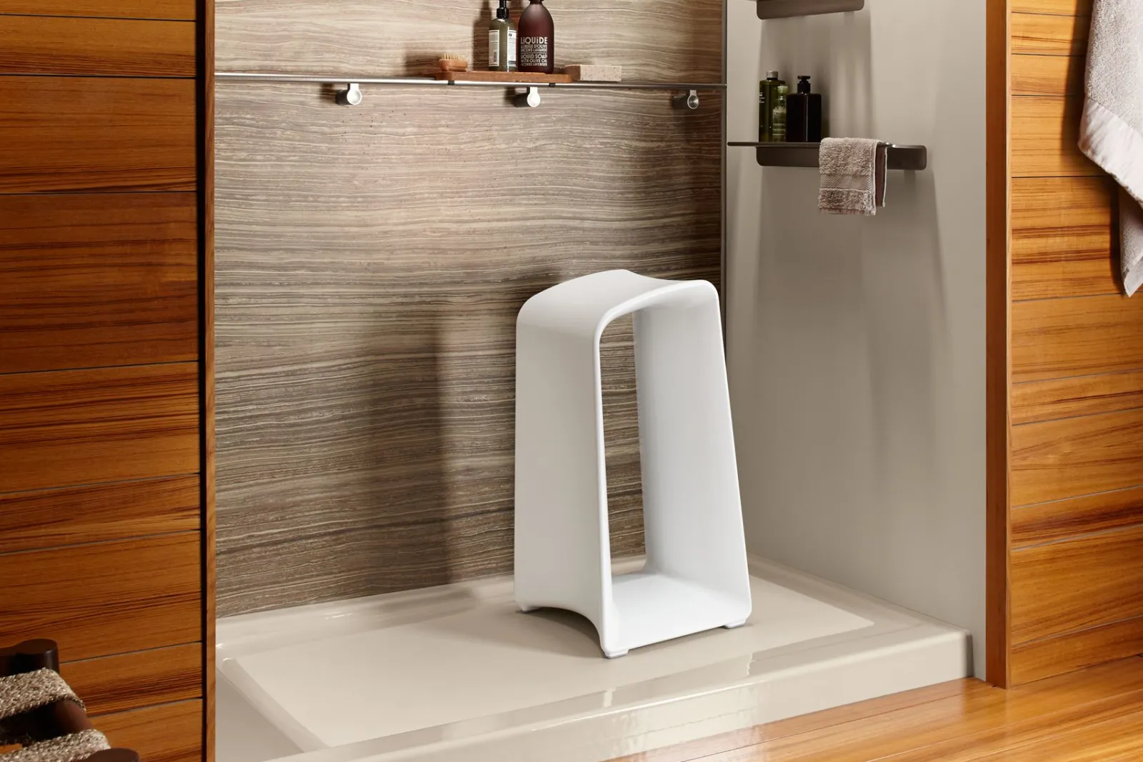 60" x 32" alcove shower base, left drain^Kohler