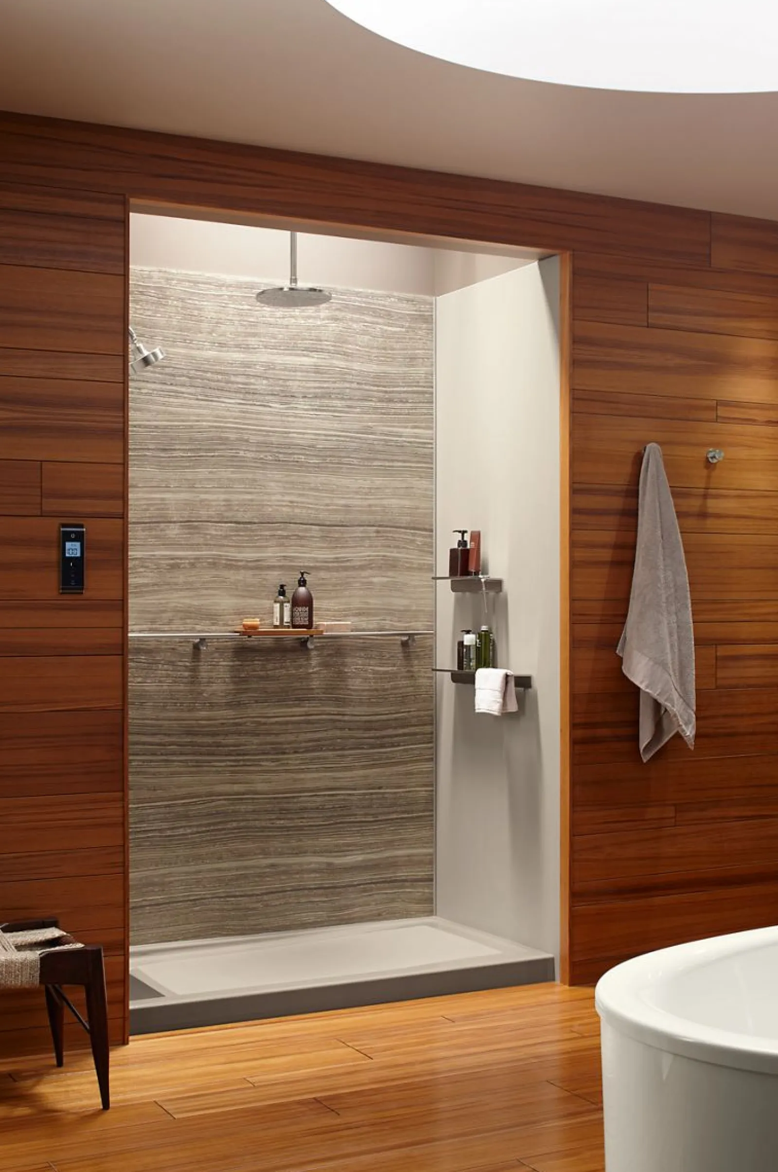 60" x 32" alcove shower base, left drain^Kohler