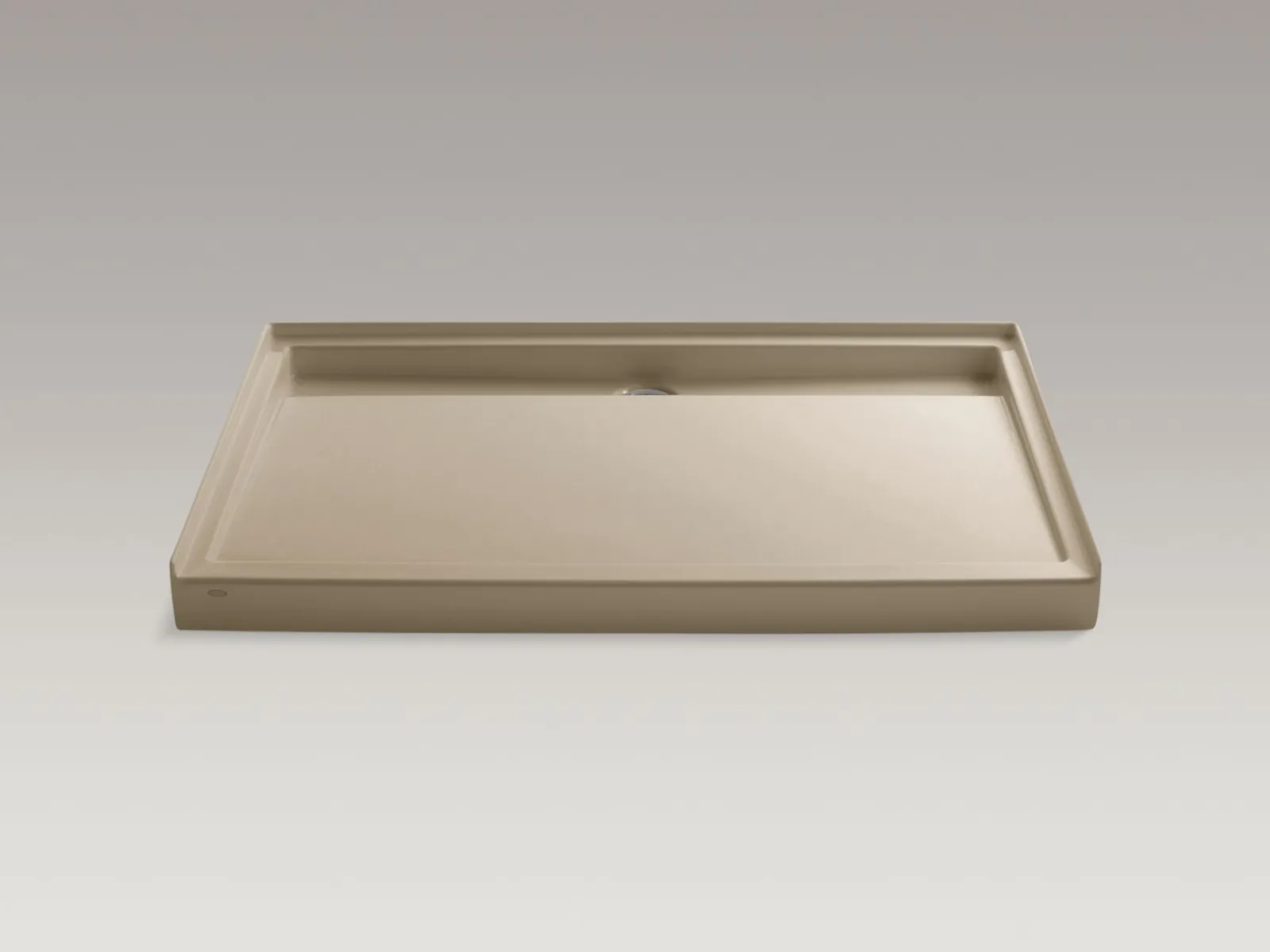 60" x 42" alcove shower base, rear center drain^Kohler