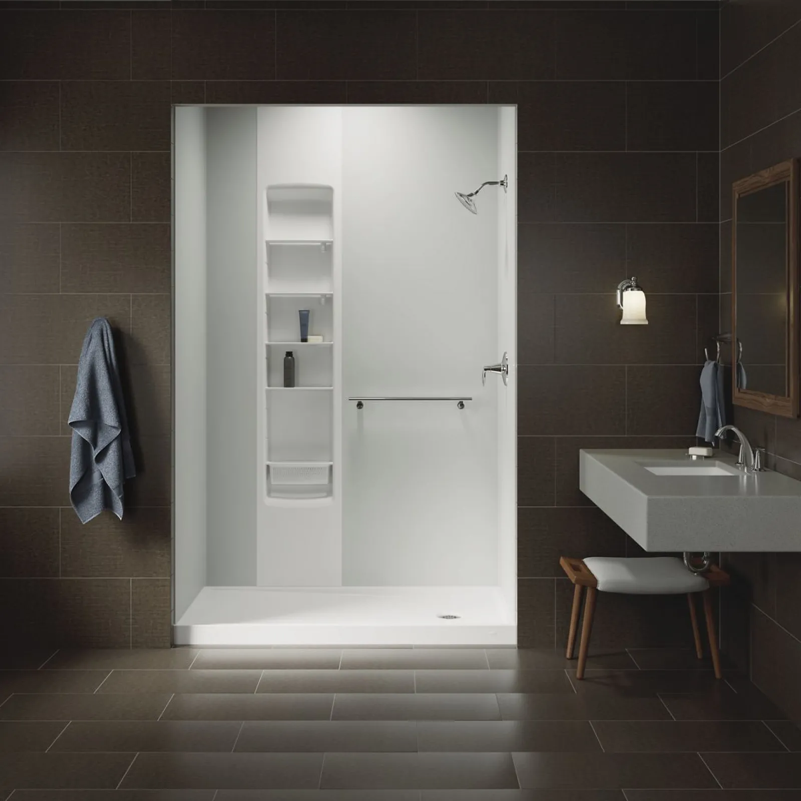 60" x 32" alcove shower base, right drain^Kohler Discount