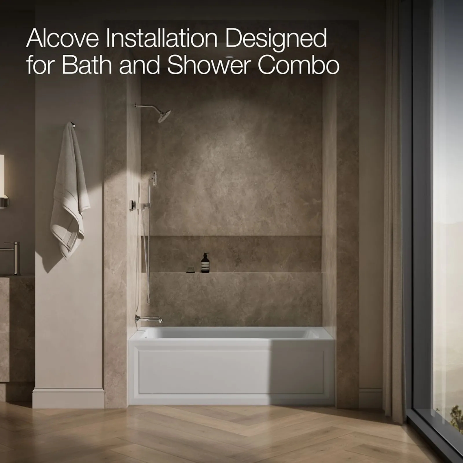 60" x 30" alcove whirlpool bath, left drain^Kohler Clearance