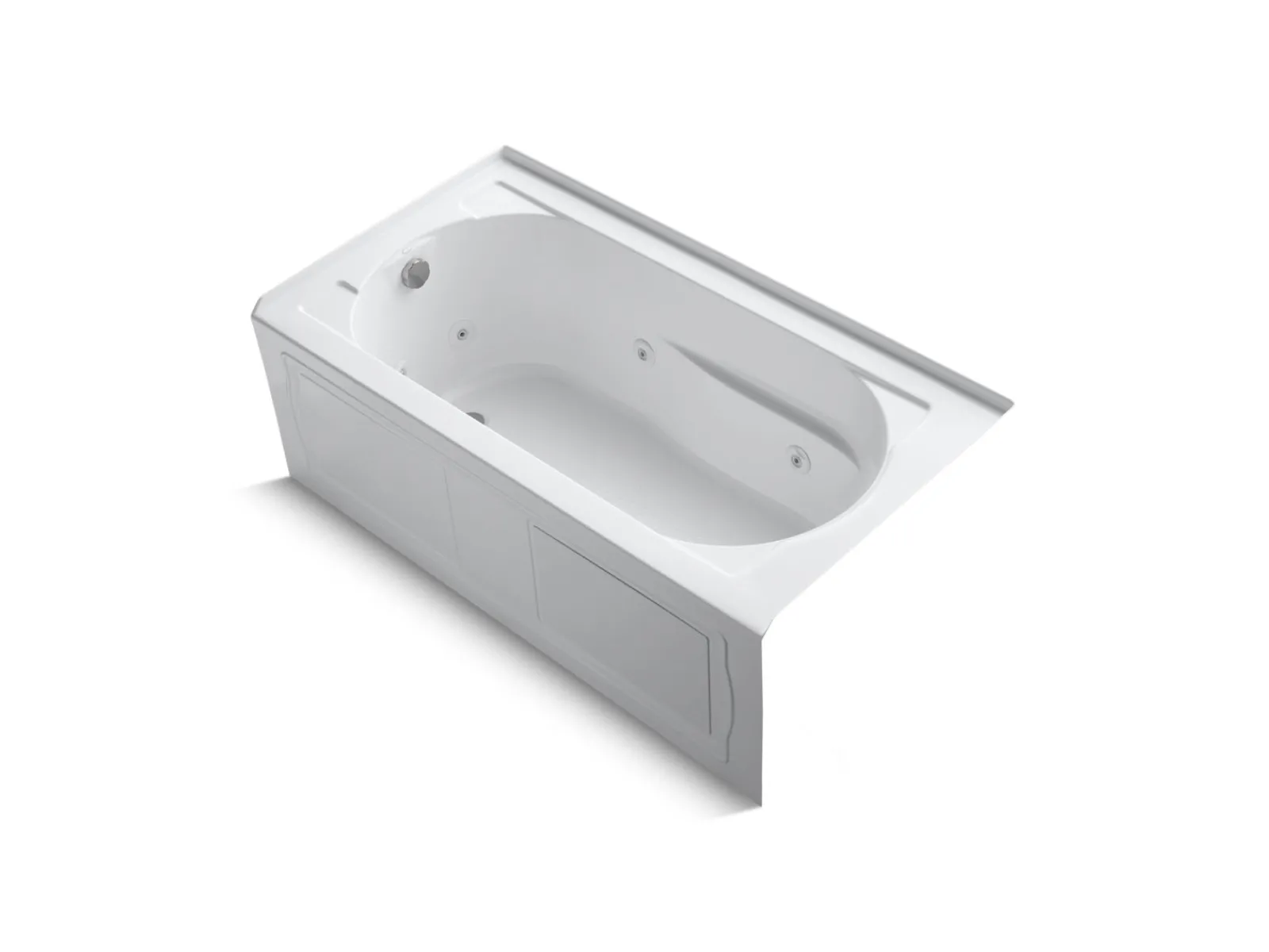 60" x 32" alcove whirlpool bath, left drain^Kohler New