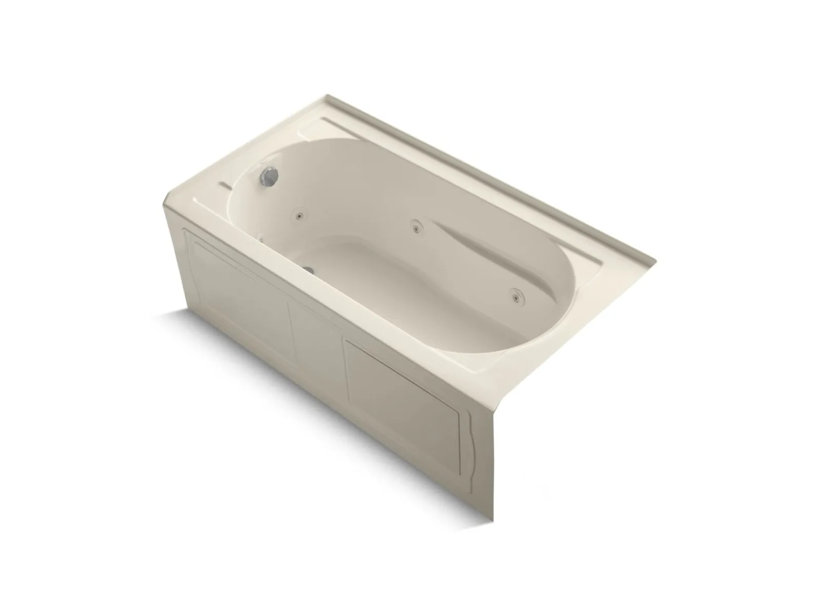 60" x 32" alcove whirlpool bath, left drain^Kohler New