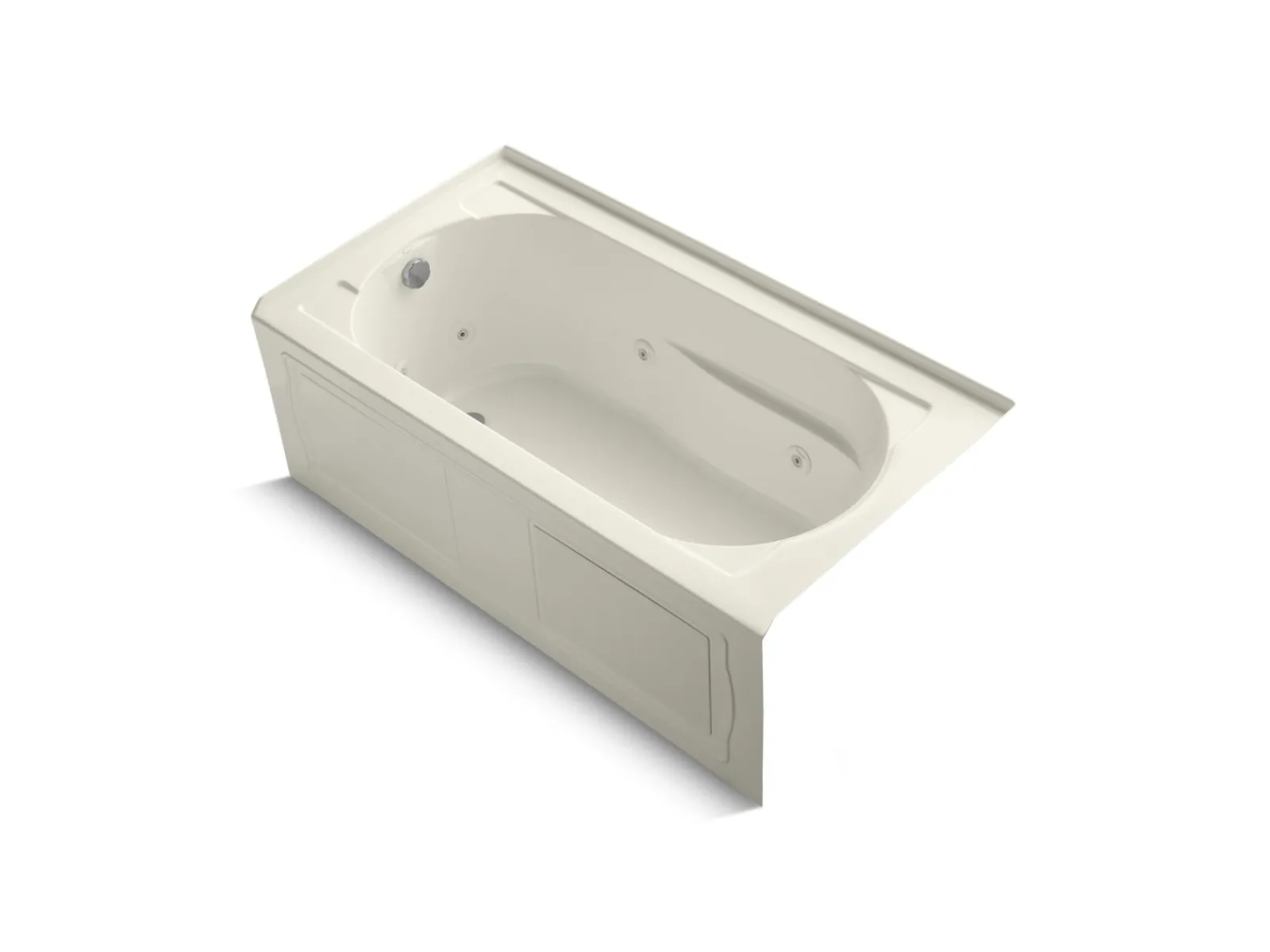 60" x 32" alcove whirlpool bath, left drain^Kohler New